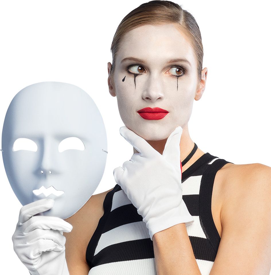 Mime Wit Gezichtsmasker