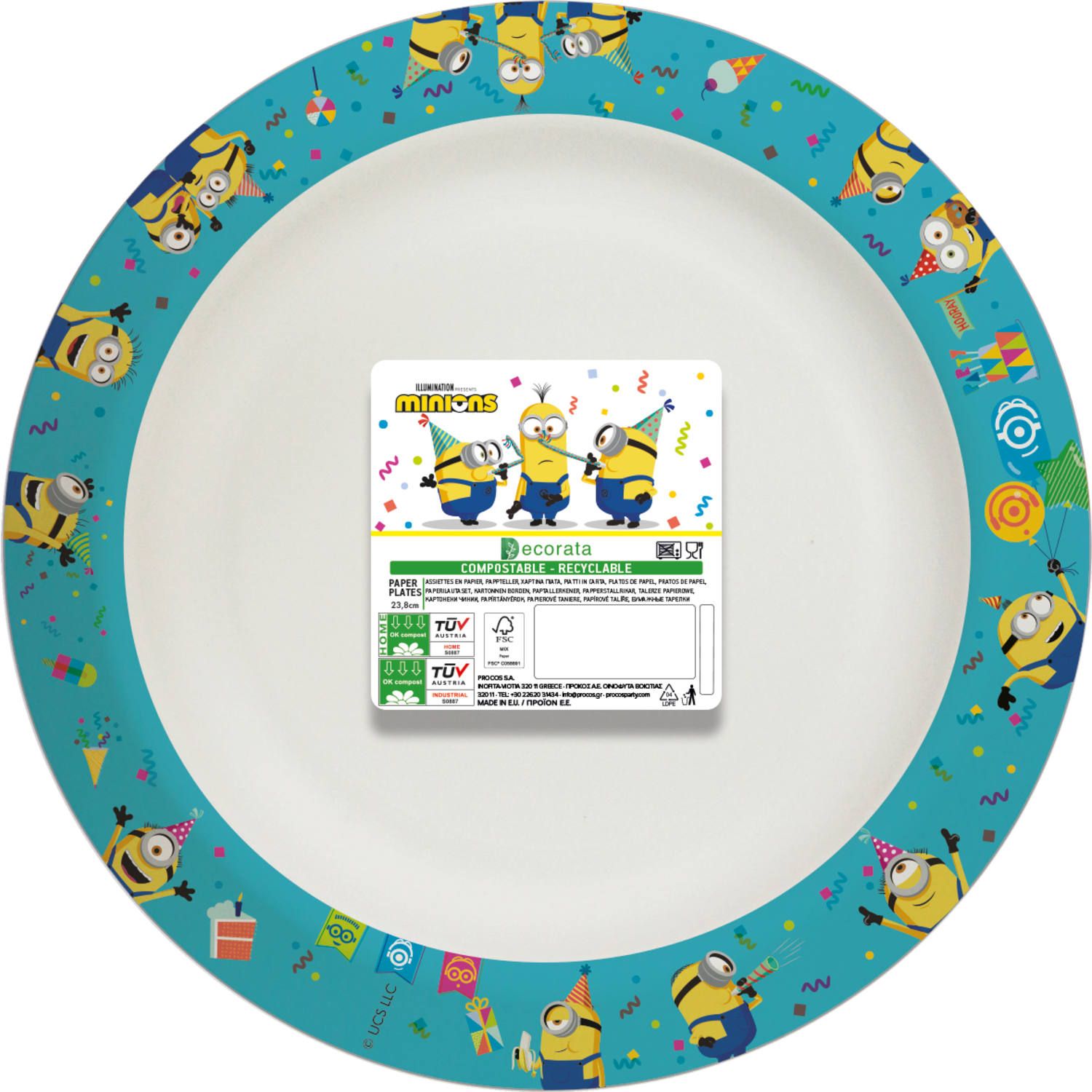 Minions kinderfeestje wegwerp bordjes compost