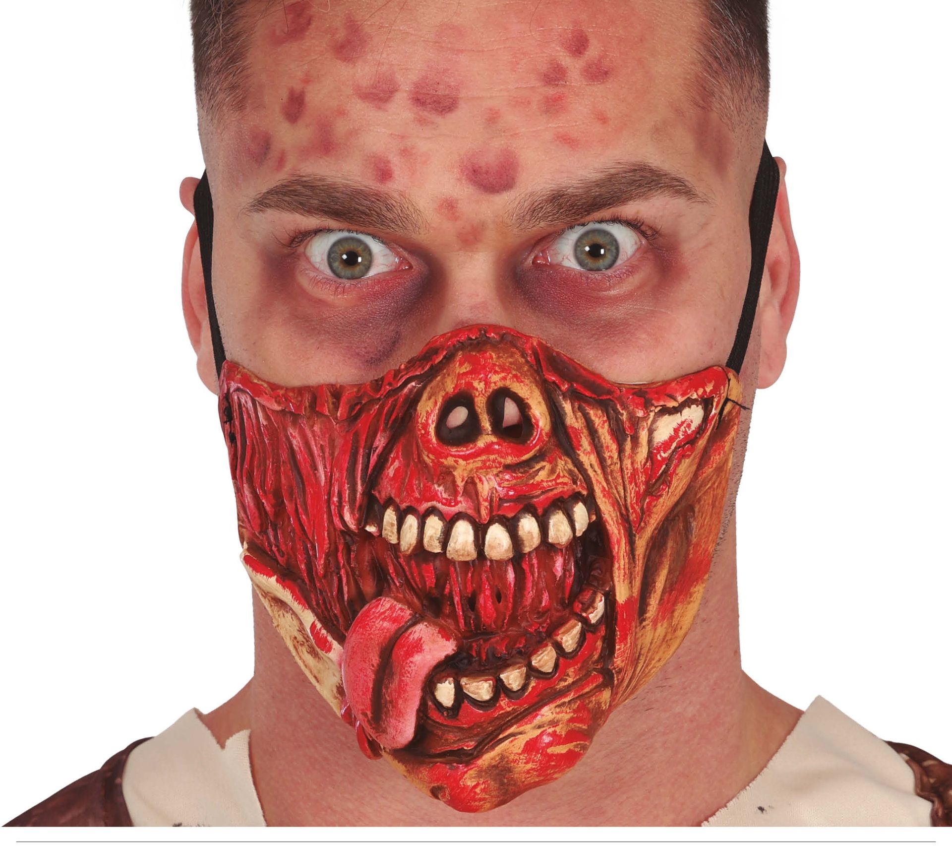 Monster met tong half masker