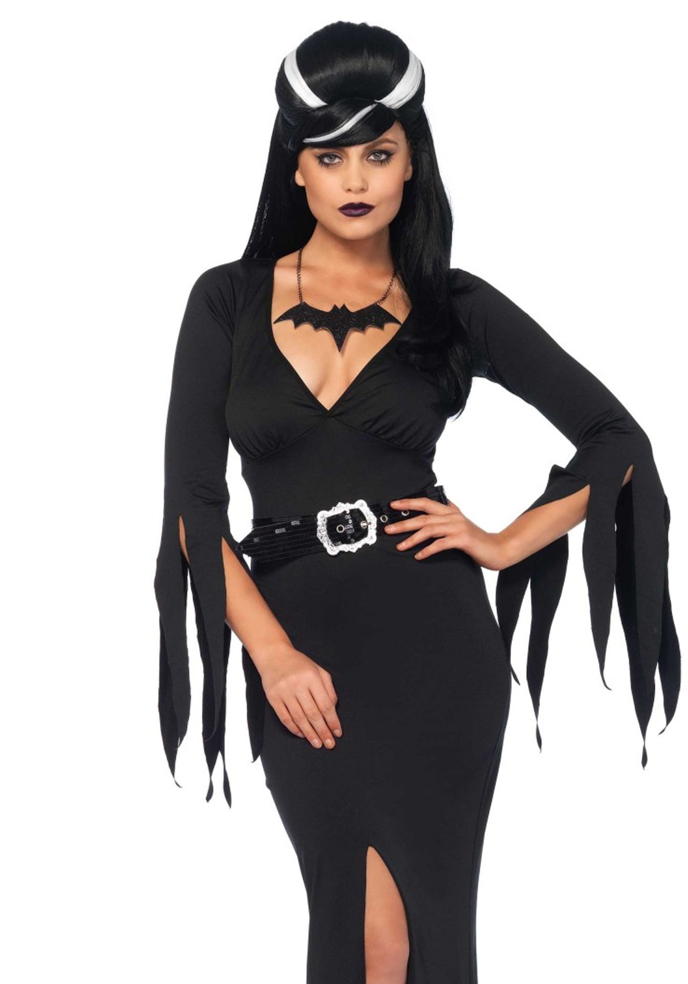 Mysterieuze morticia jurk dames