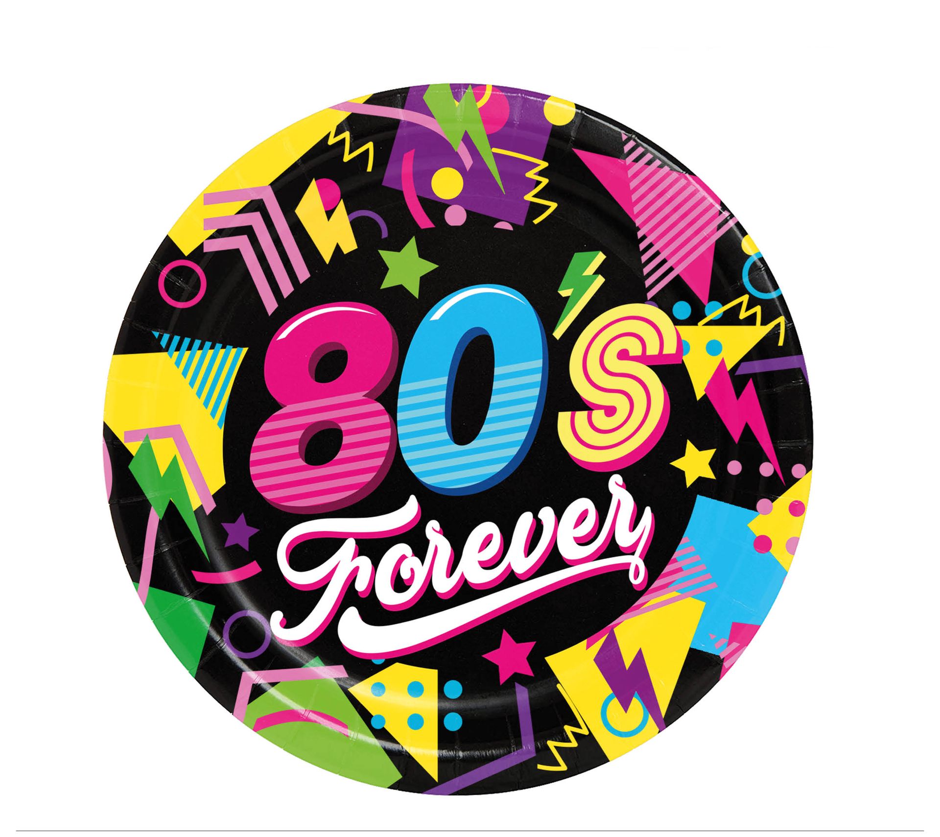 Neon 80s forever wegwerp bordjes