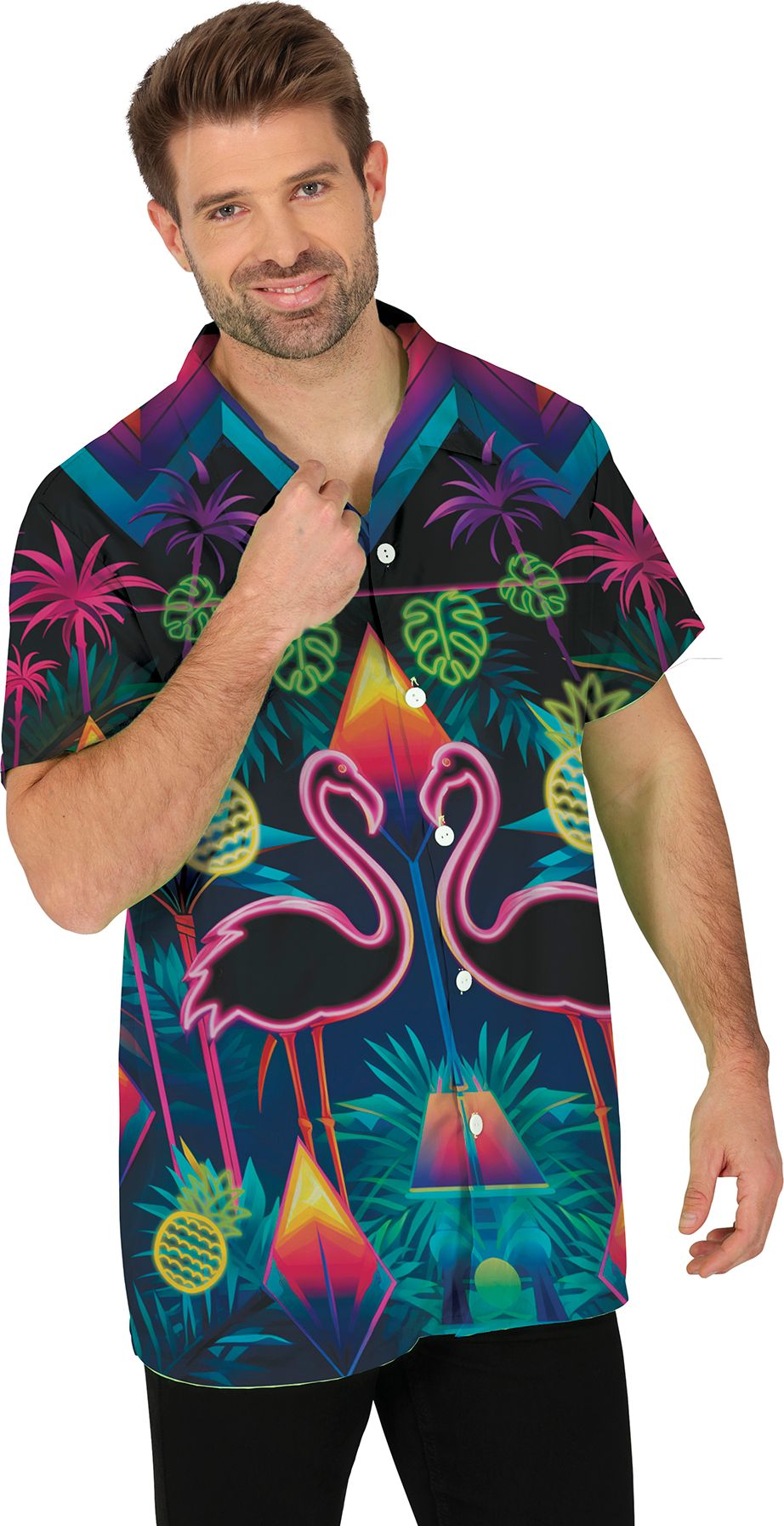 Neon Flamingo Zomershirt Volwassenen