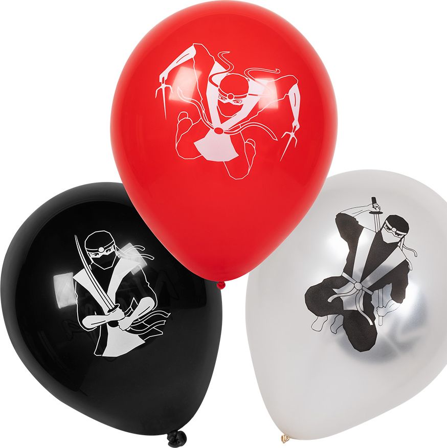 Ninja Latex Ballonnen 6 Stuks