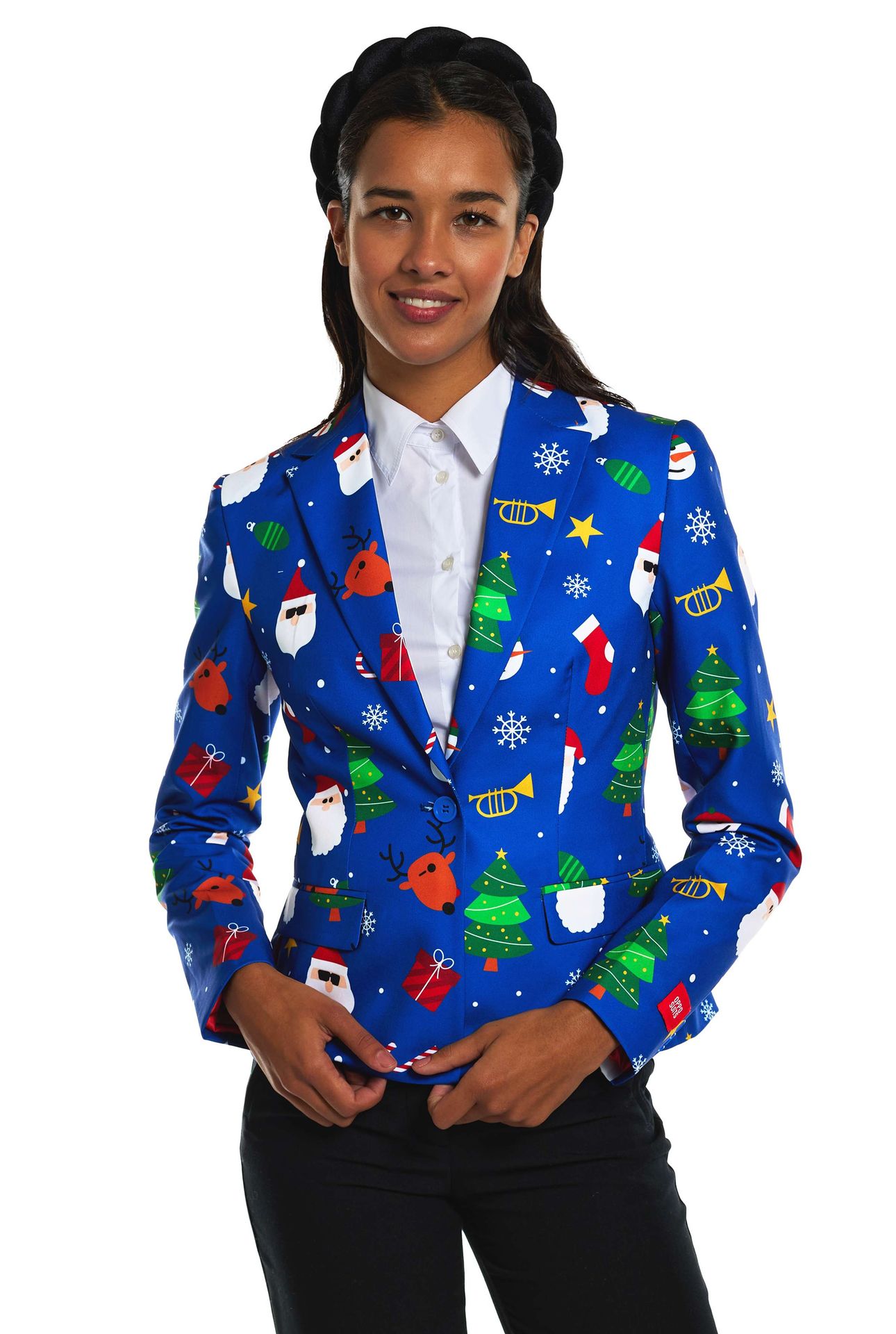 Opposuits Dames Blazer Kerst Festivity Blauw