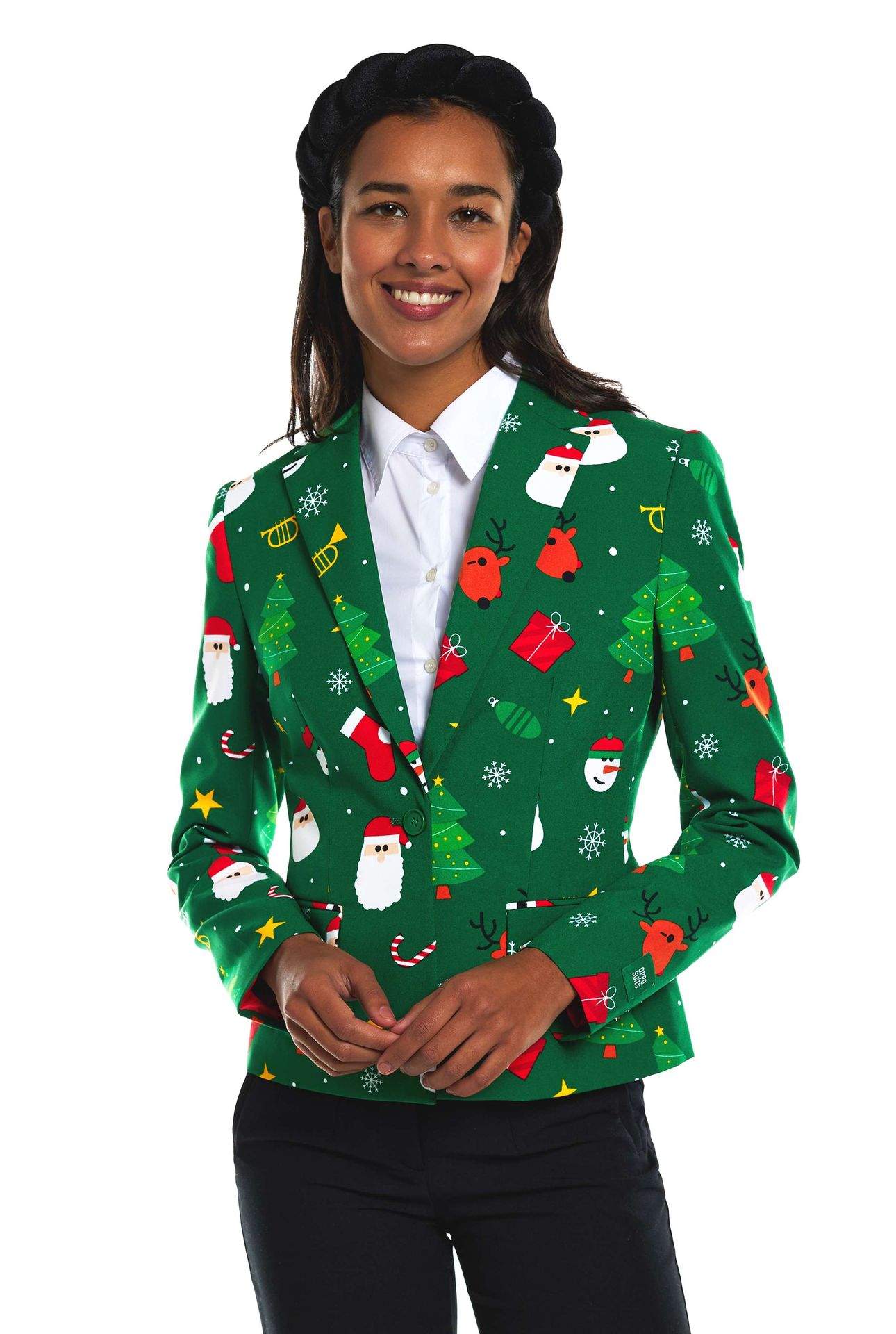 Opposuits Dames Blazer Kerst Festivity Groen