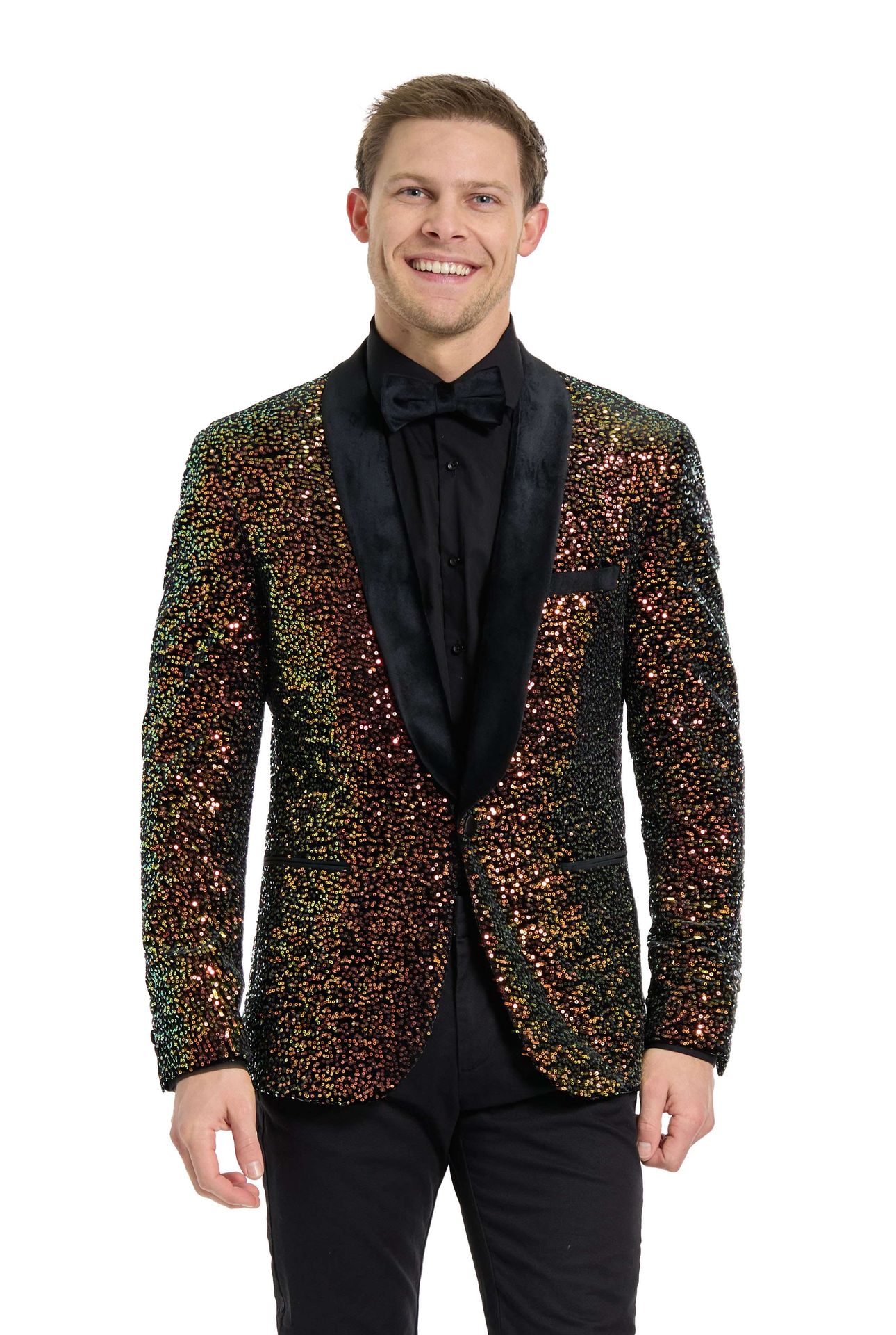 Opposuits Deluxe Heren Pailletten Dinner Blazer Amberkleurig