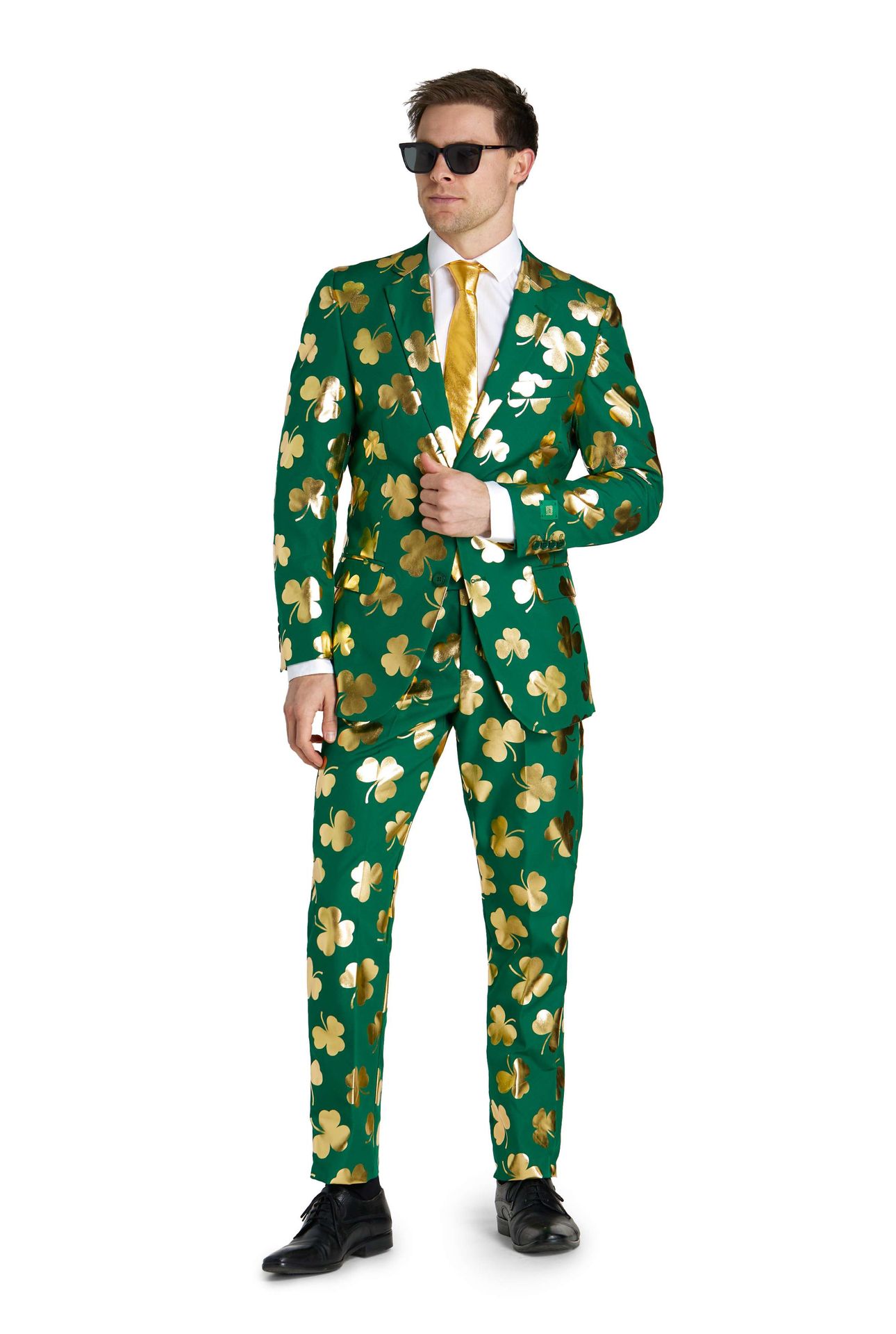 Opposuits Heren Mr. Clover Kostuum Groen