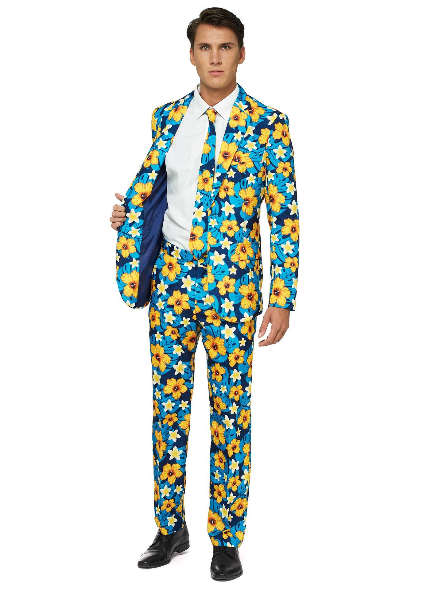 Opposuits Heren Tropical Flower Kostuum