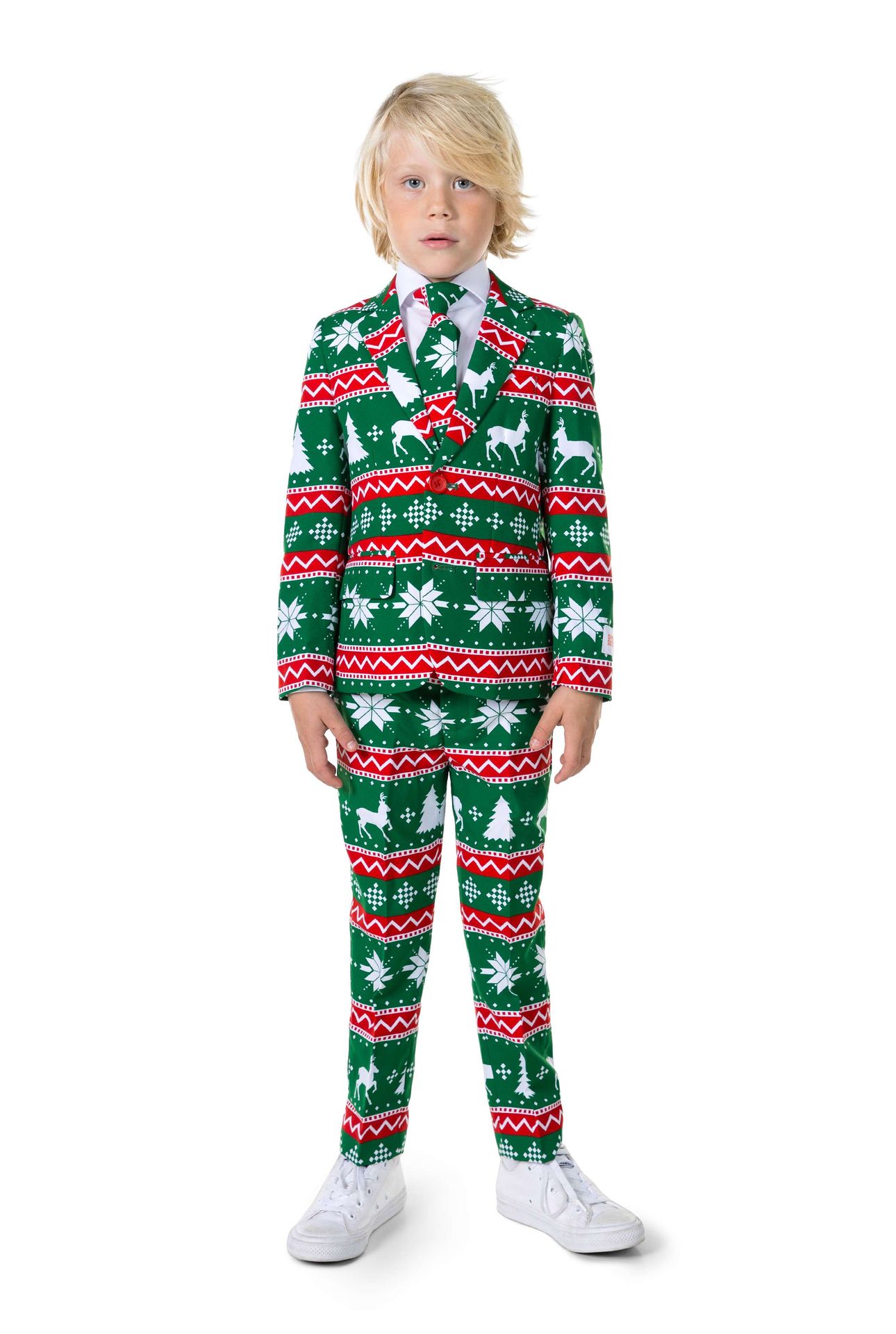 Opposuits Jongens Festivity Kerst Kostuum Groen