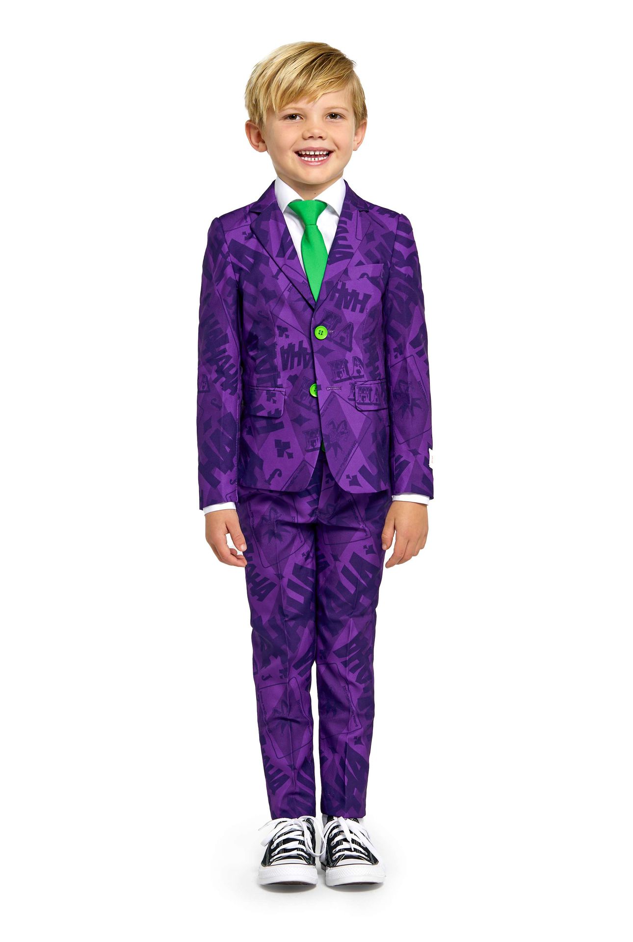 Opposuits Jongens The Joker Kostuum Paars