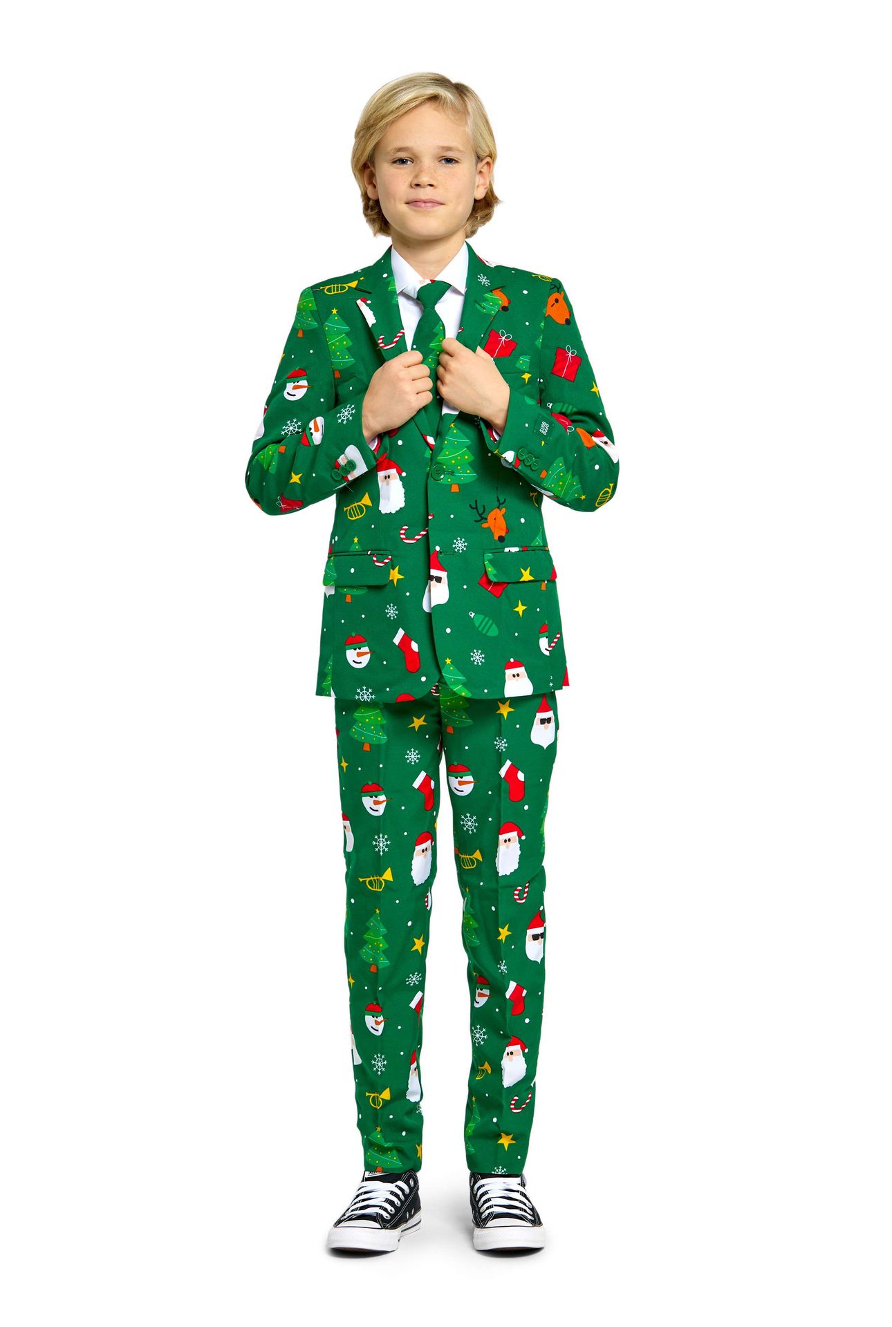 Opposuits Tieners Festivity Kerst Kostuum Groen