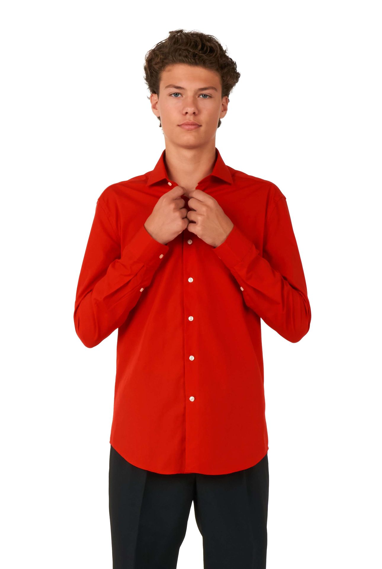 Opposuits Tieners Overhemd Red Devil Rood