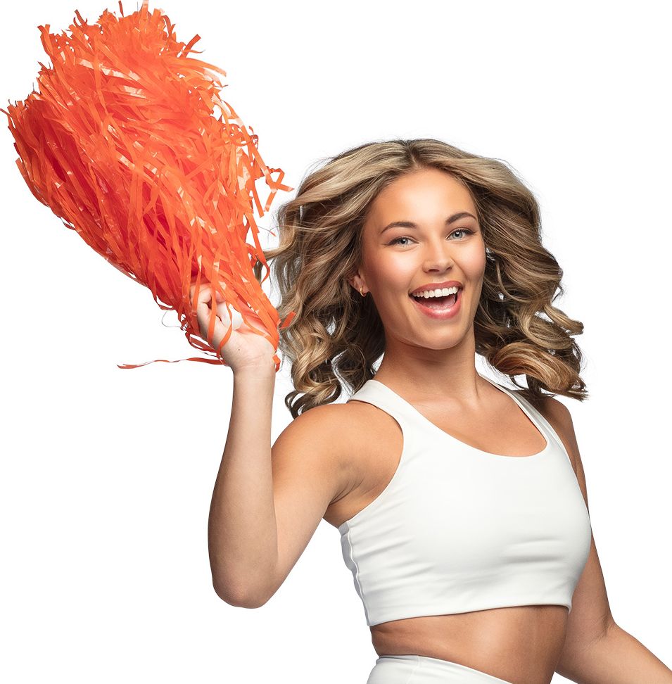 Oranje Cheerleader Pompom 34 cm