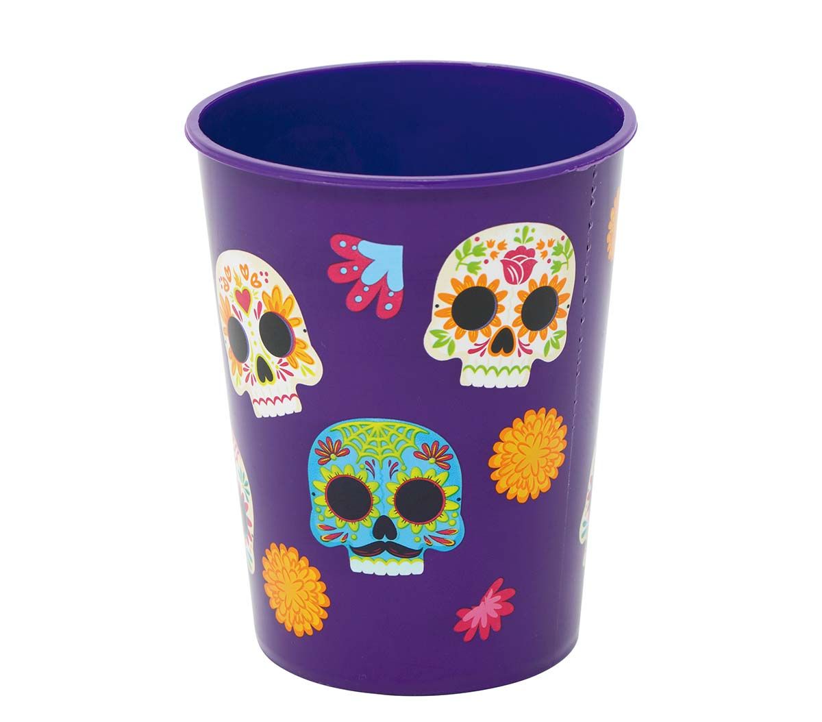 Paarse skulls partybeker plastic