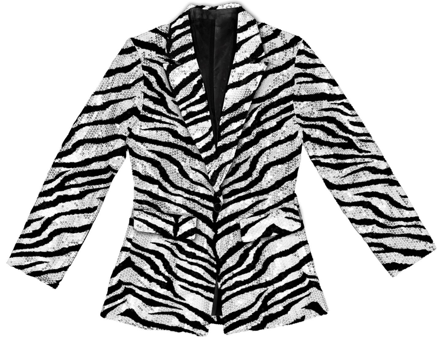 Pailletten colbert dames zebraprint