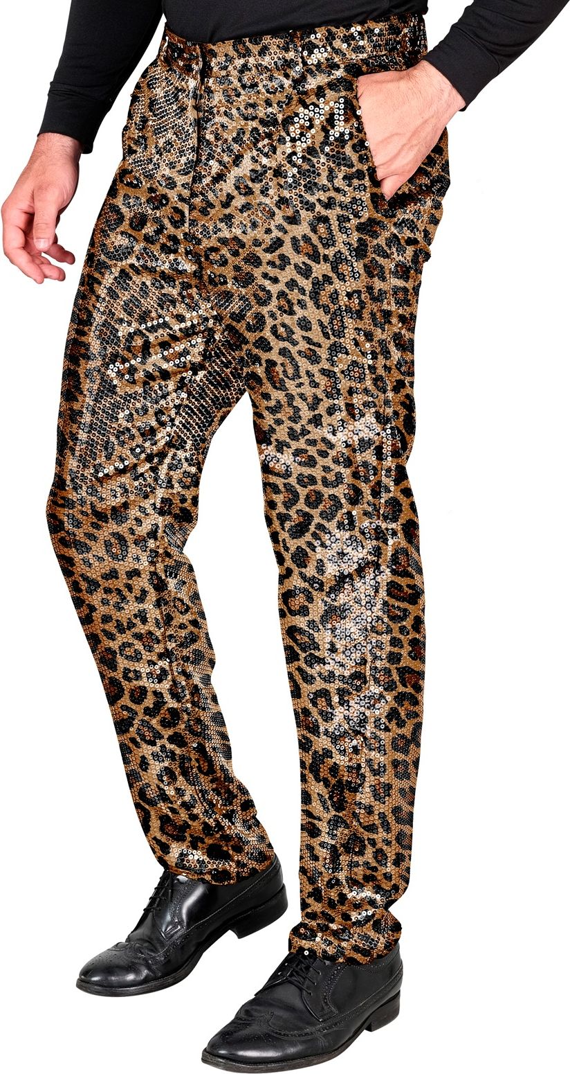 Panter pailletten broek