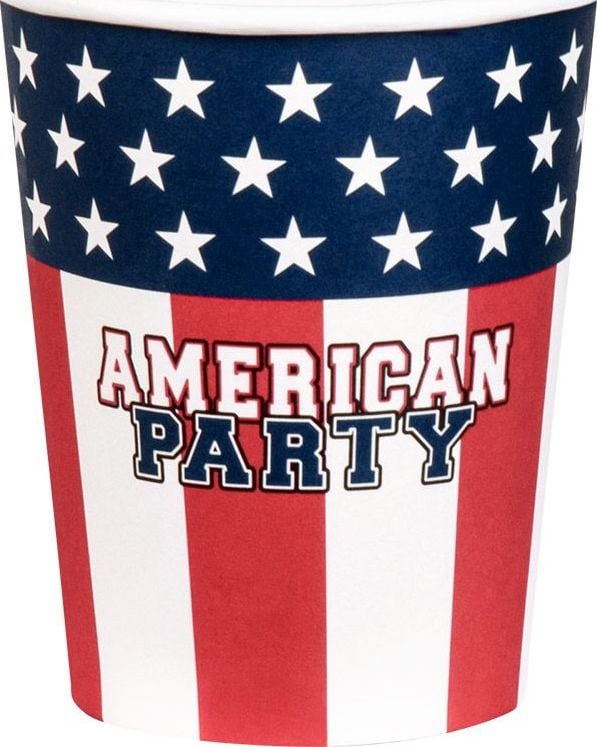 Papieren 'AMERICAN PARTY' Bekertjes 10 stuks