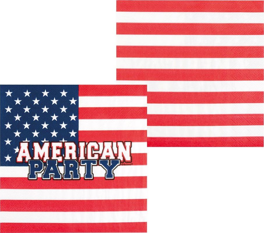 Papieren 'AMERICAN PARTY' Servetten 20 stuks