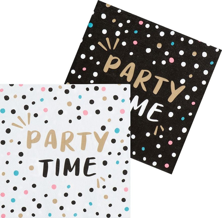 Papieren 'Party Time' Verjaardag Servetten 20 stuks