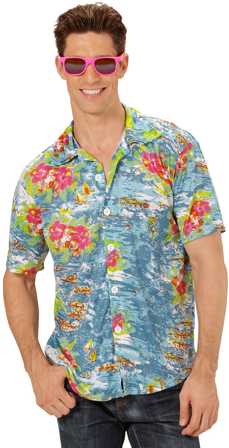 Paradise hawaii shirt lichtblauw