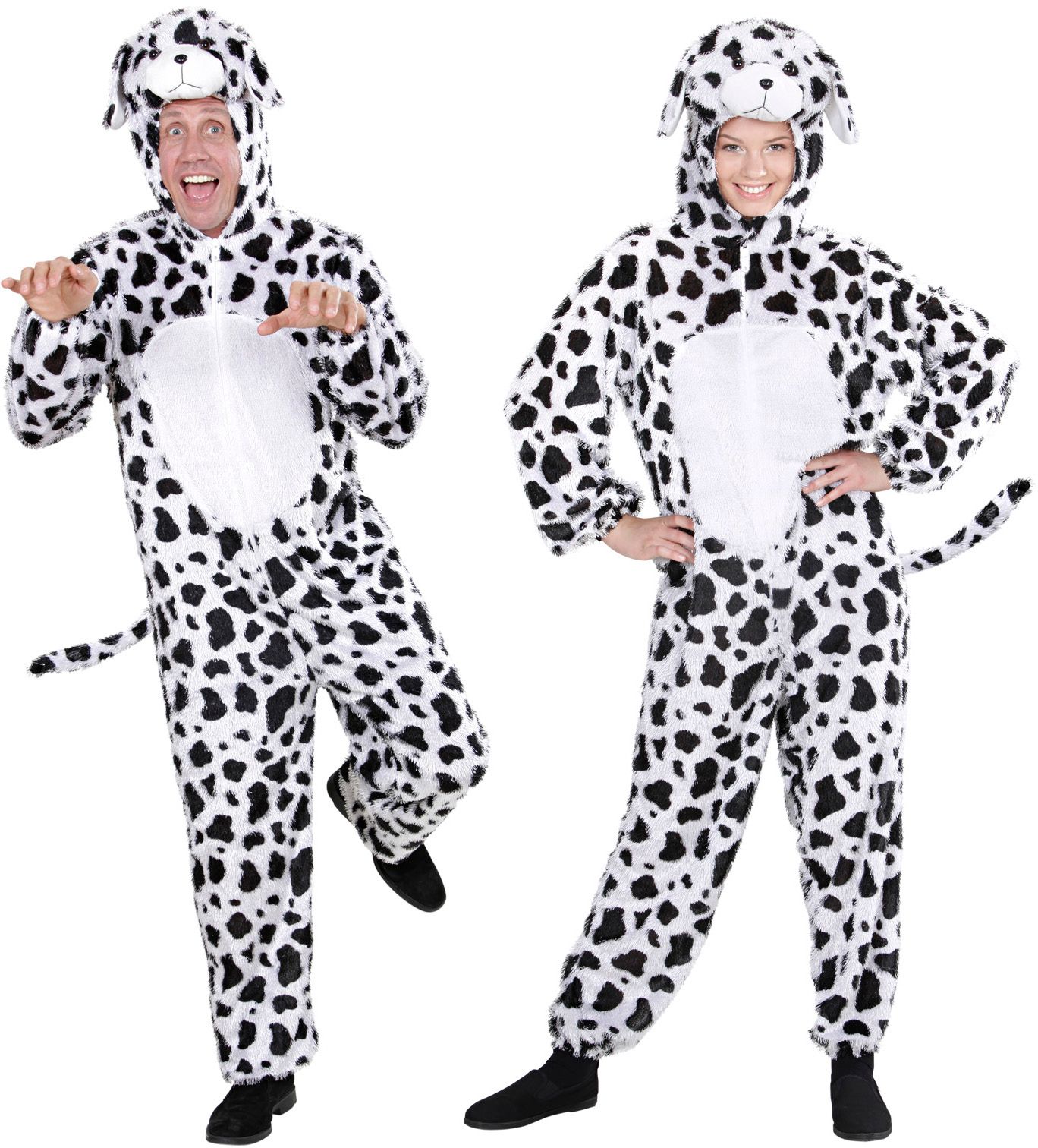 Pluche dalmatier jumpsuit carnaval