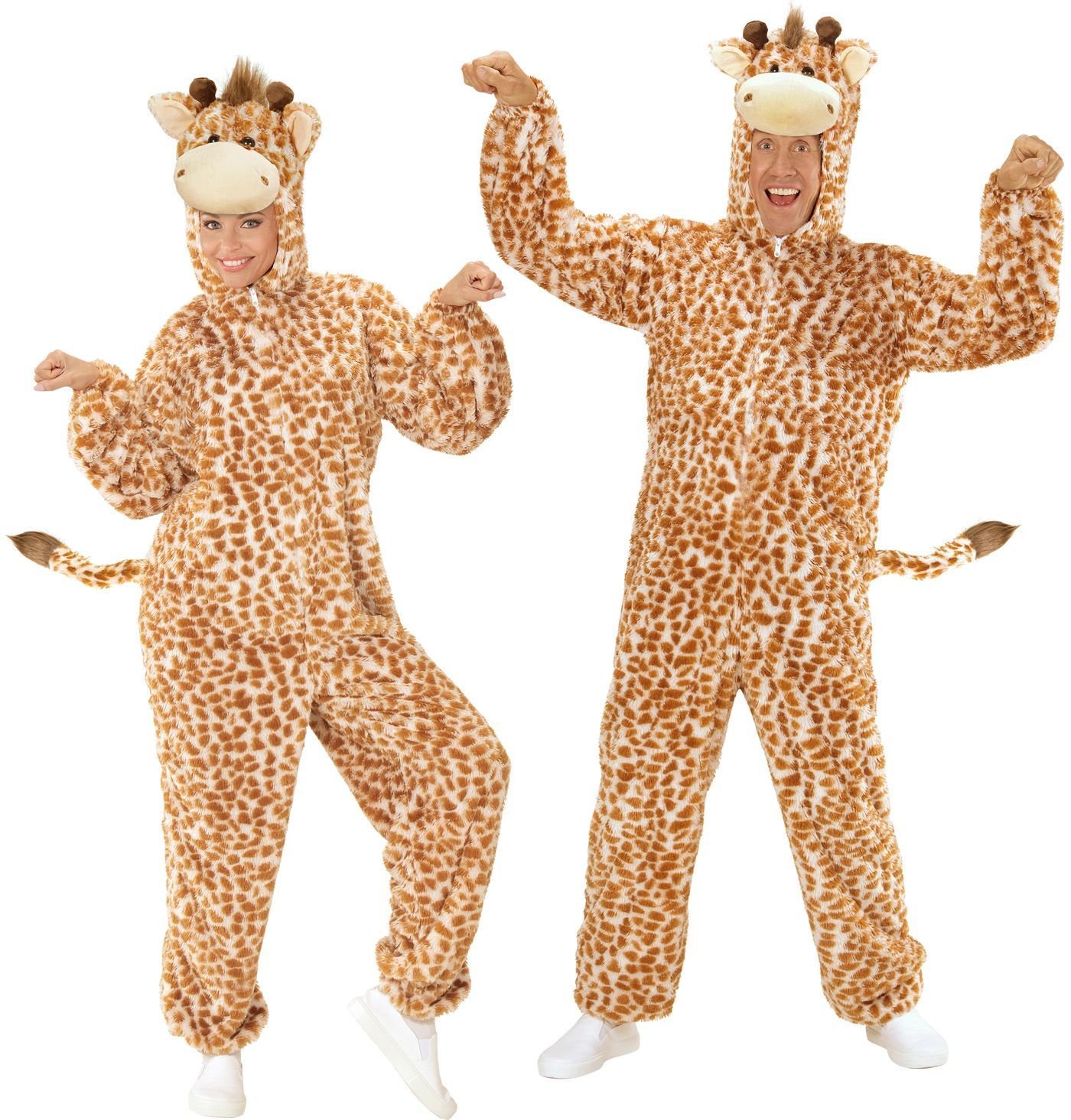 Pluche giraffe jumpsuit carnaval