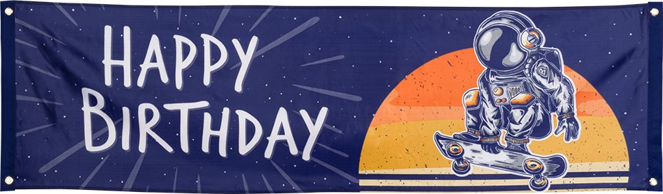 Polyester 'Happy Birthday' Banner Ruimte Astronaut