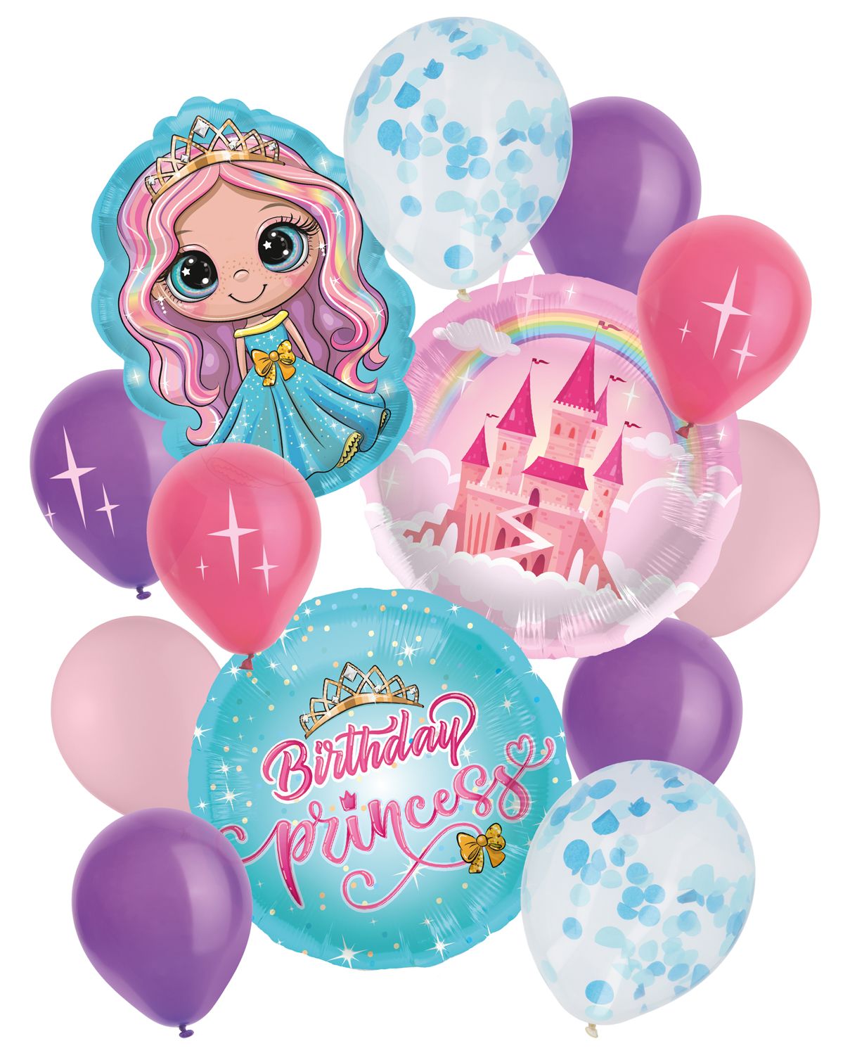 Prinses ballonnenset kinderfeestje Folie & Latex