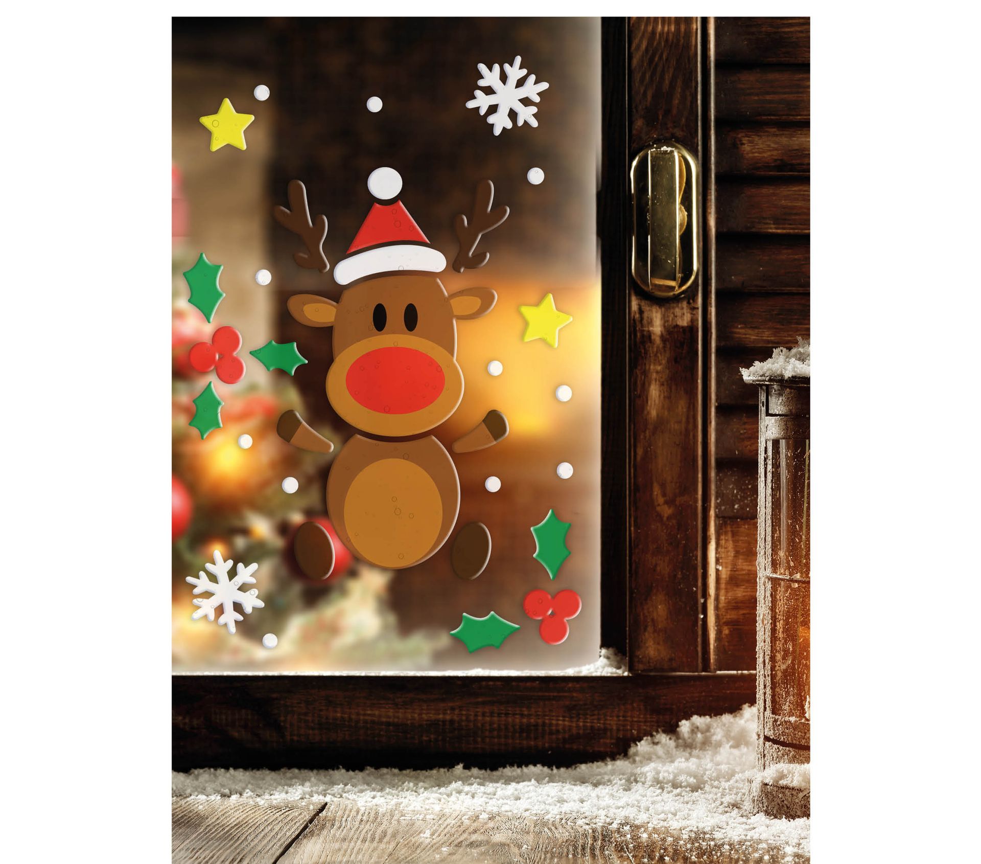 Rendier gel raamstickers kerst