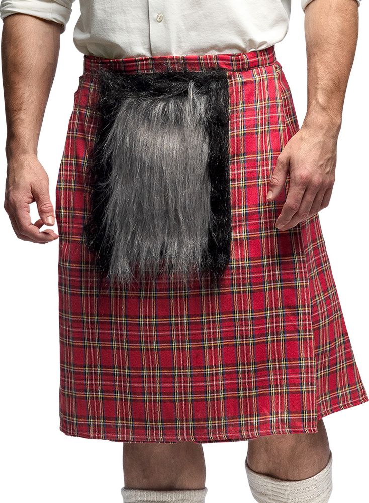 Rode Geruite Schotse Kilt met Tas