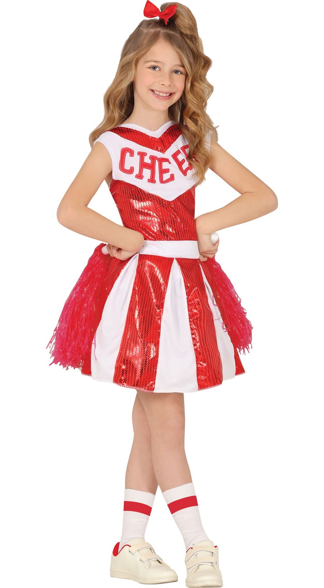 Rode Pailletten Cheerleader Kostuum meisjes