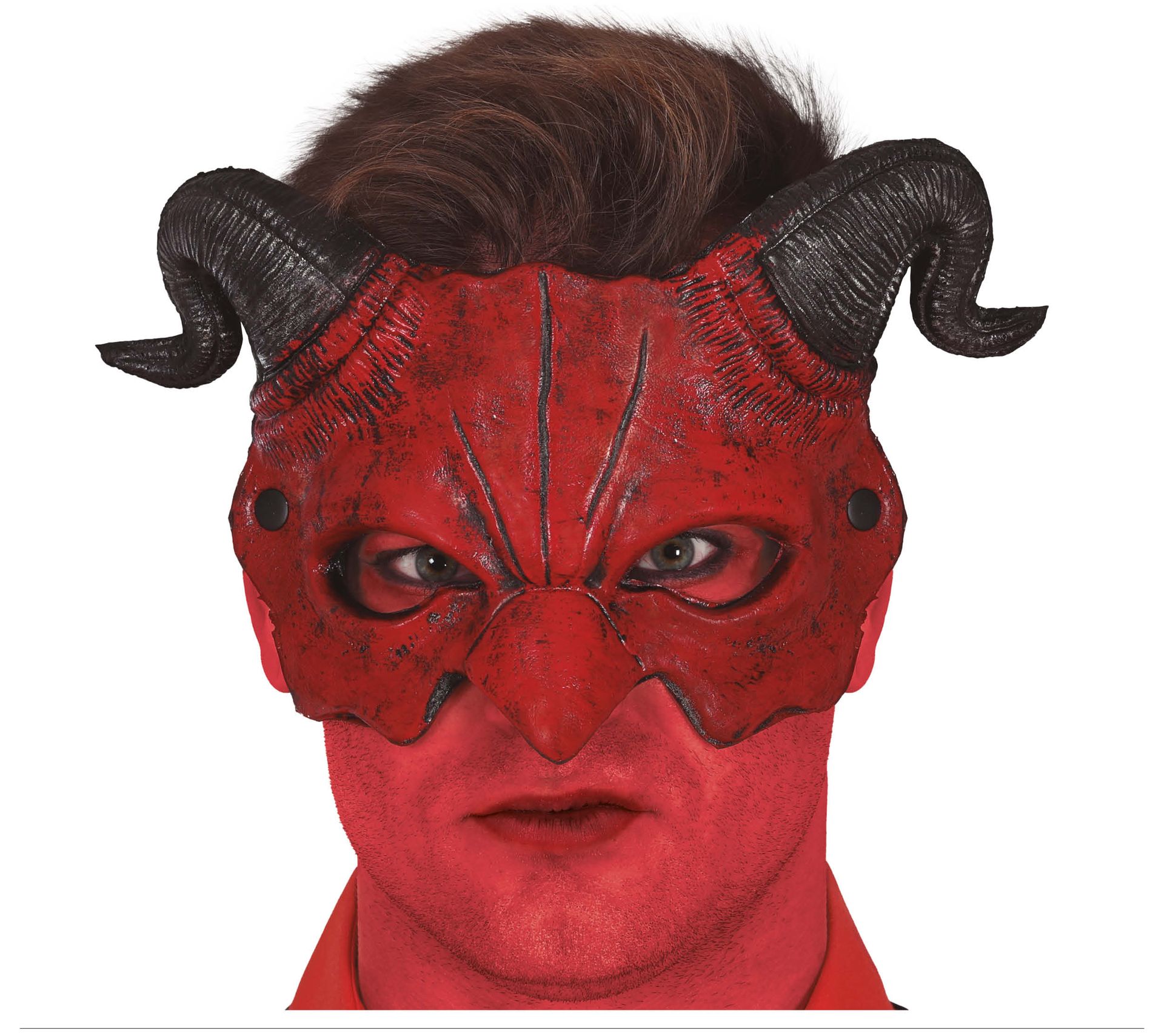 Rood demonen half masker