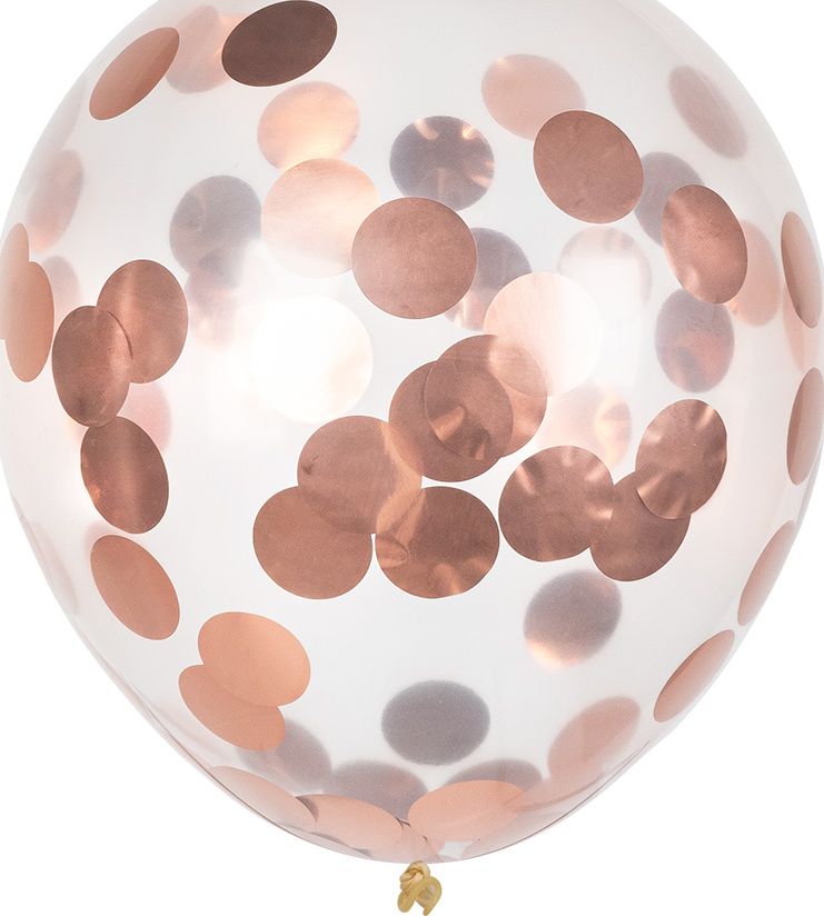 Rosé Goud Confettiballonnen 5 Stuks