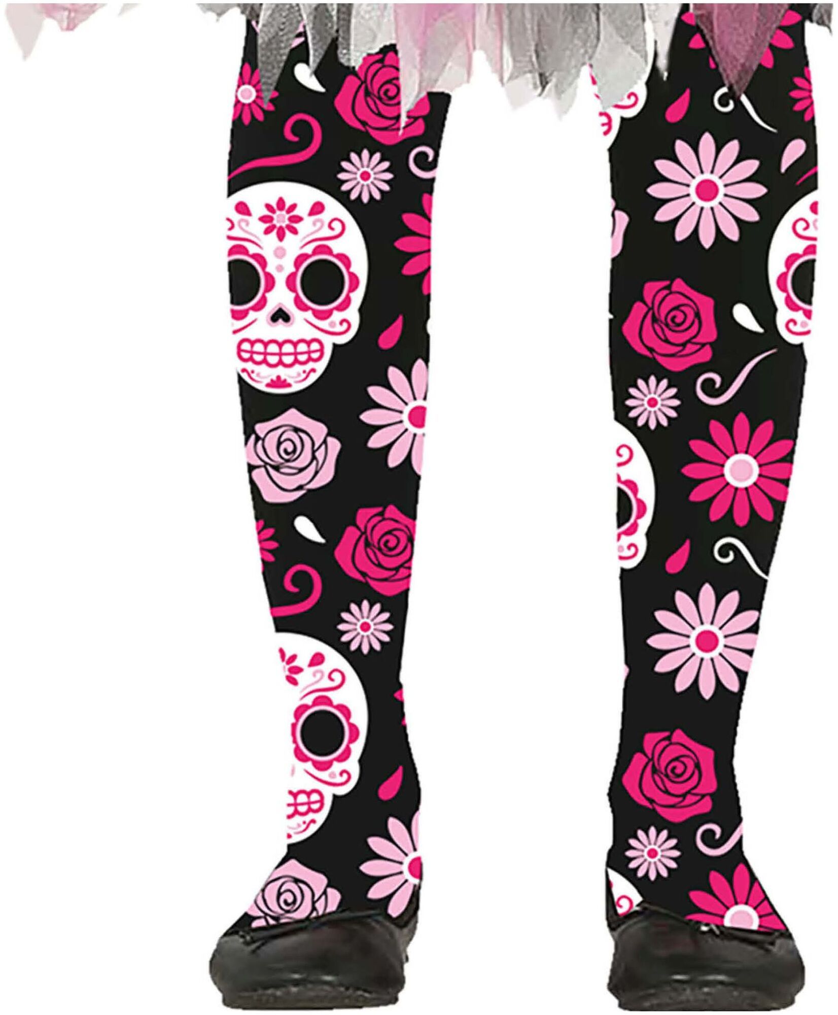 Roze doodskop panty meisjes