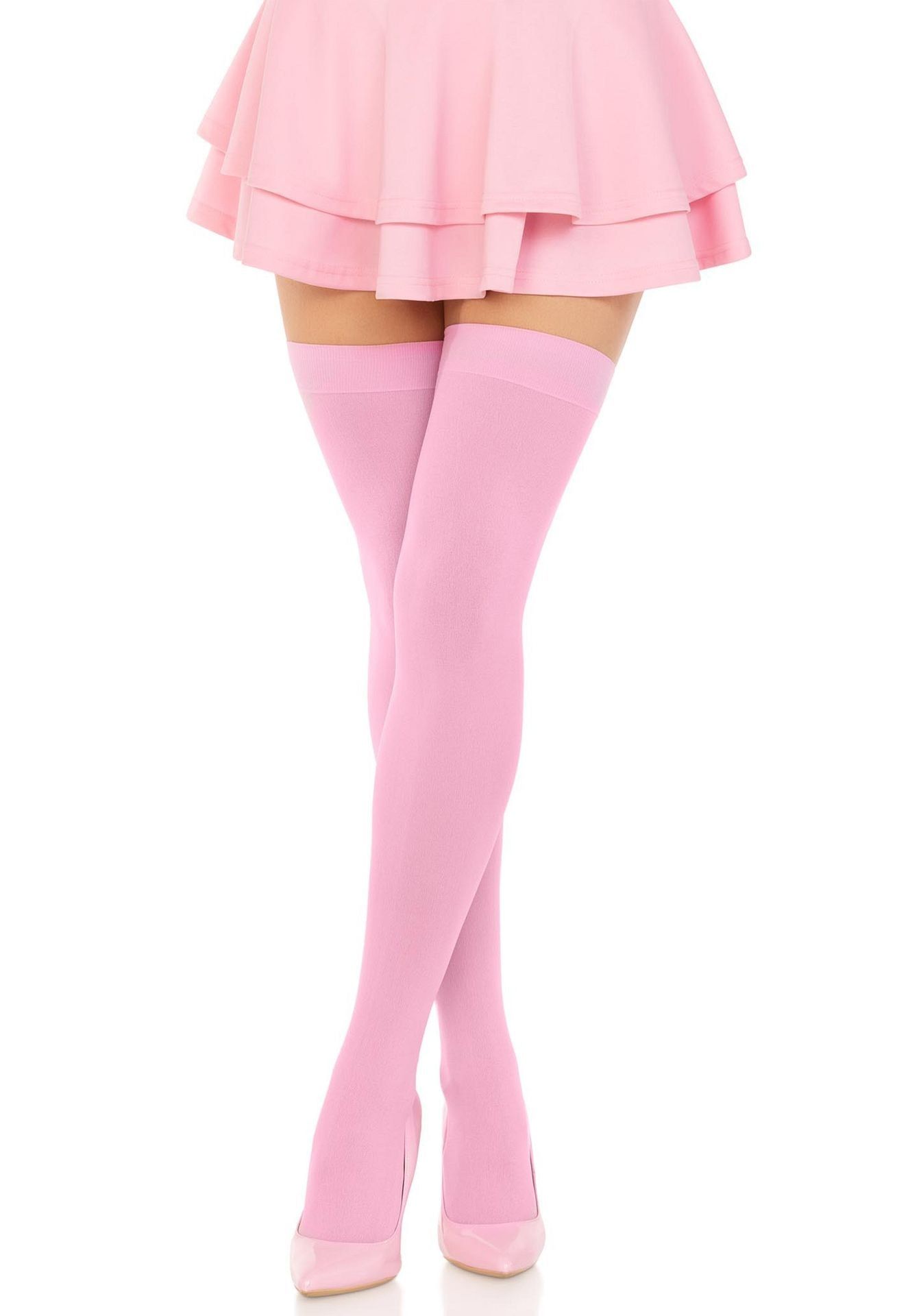 Roze Nylon Kousen - Thigh Highs