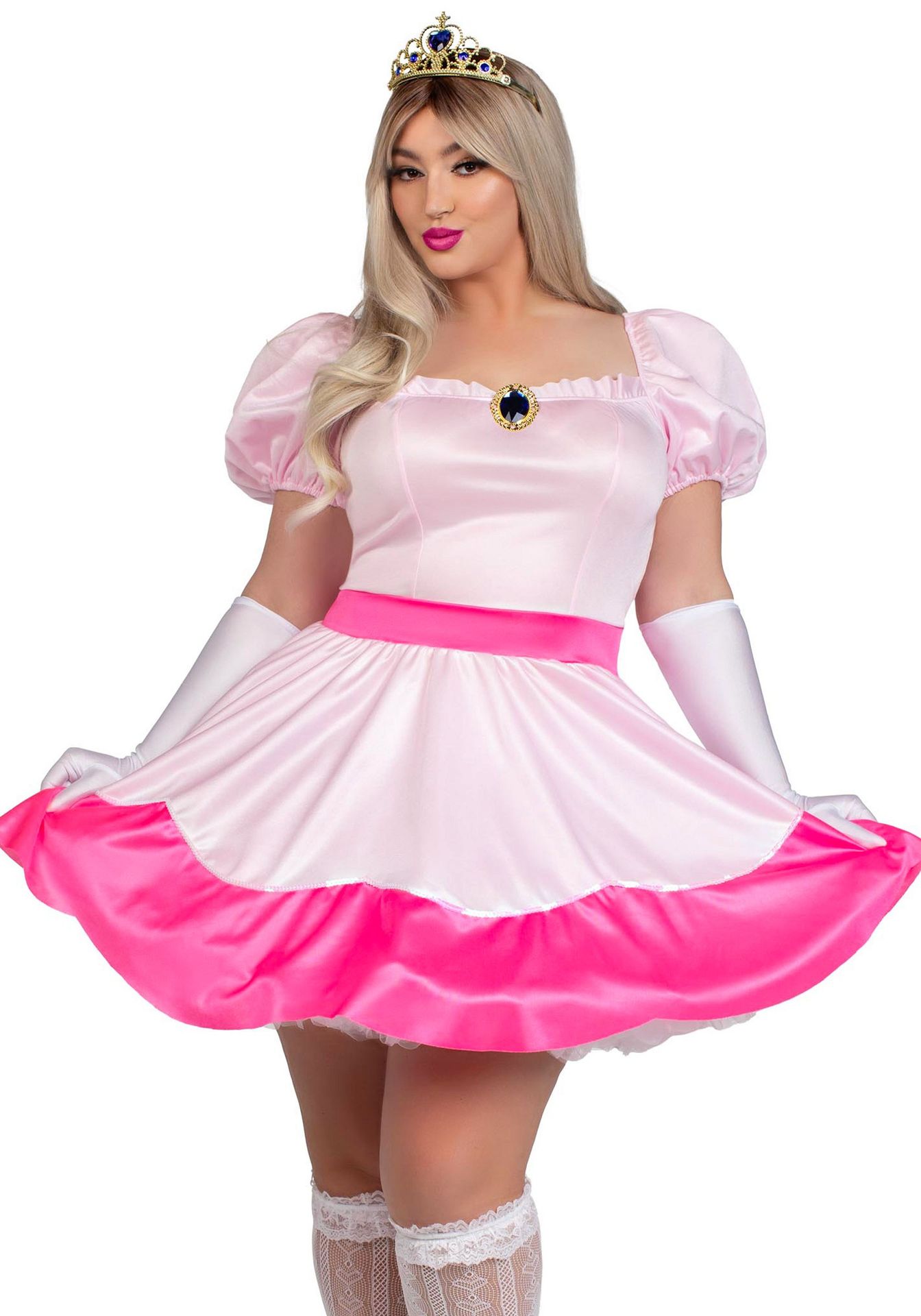 Schattig doornroosje roze prinses plus size jurkje