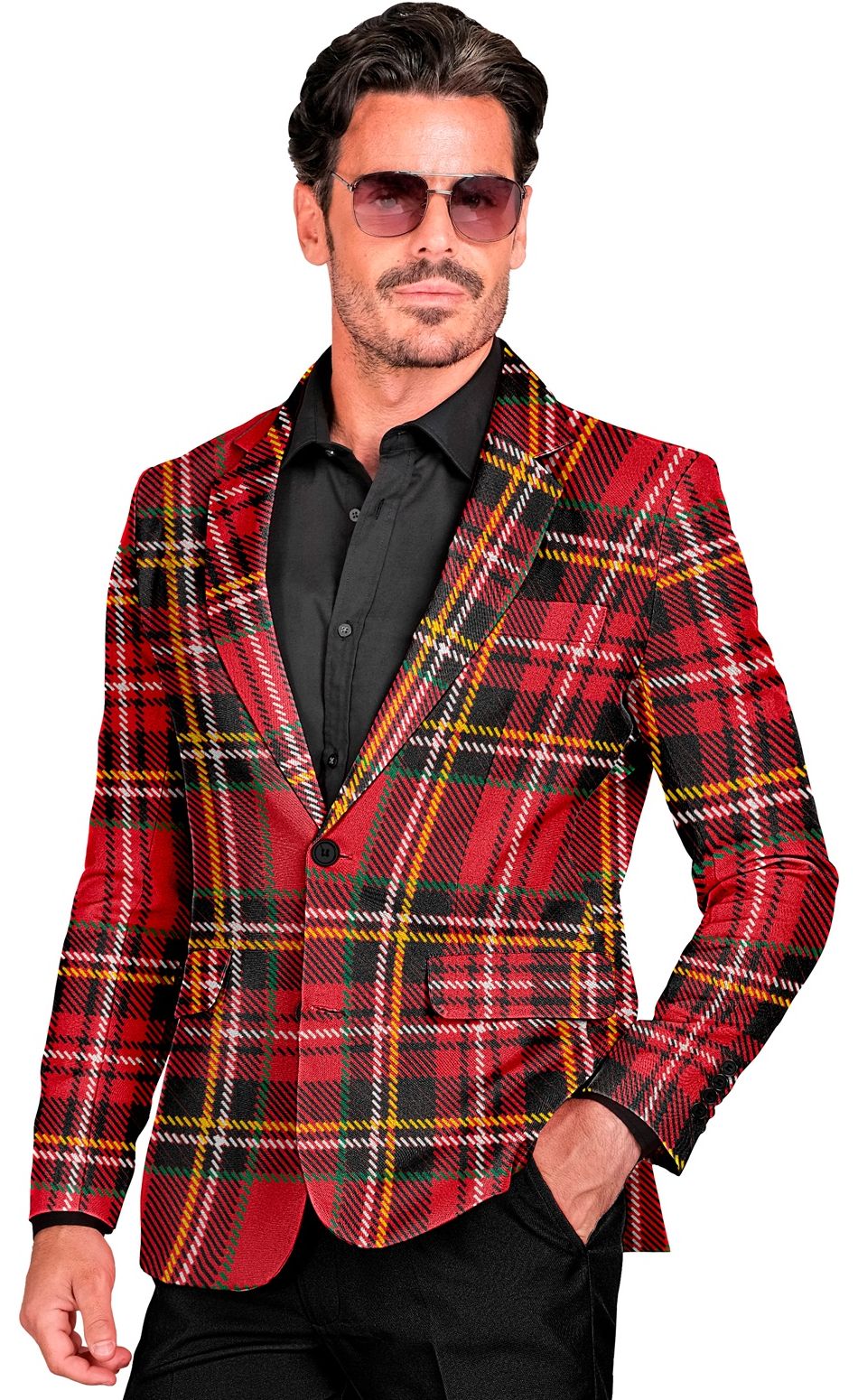 Schotse tartan colbert heren rood