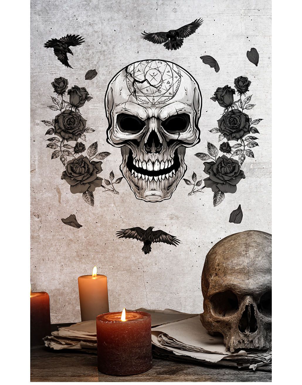 Skull halloween muursticker