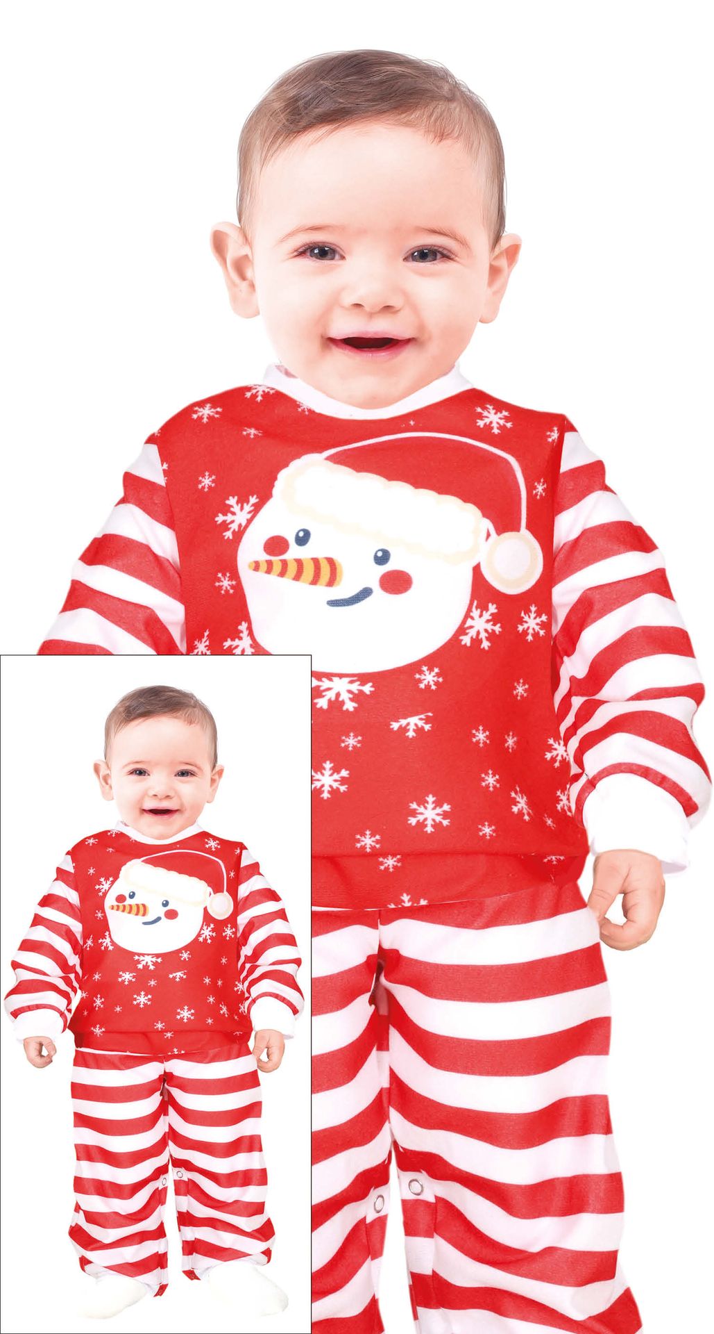 Sneeuwpop kerst jumpsuit baby