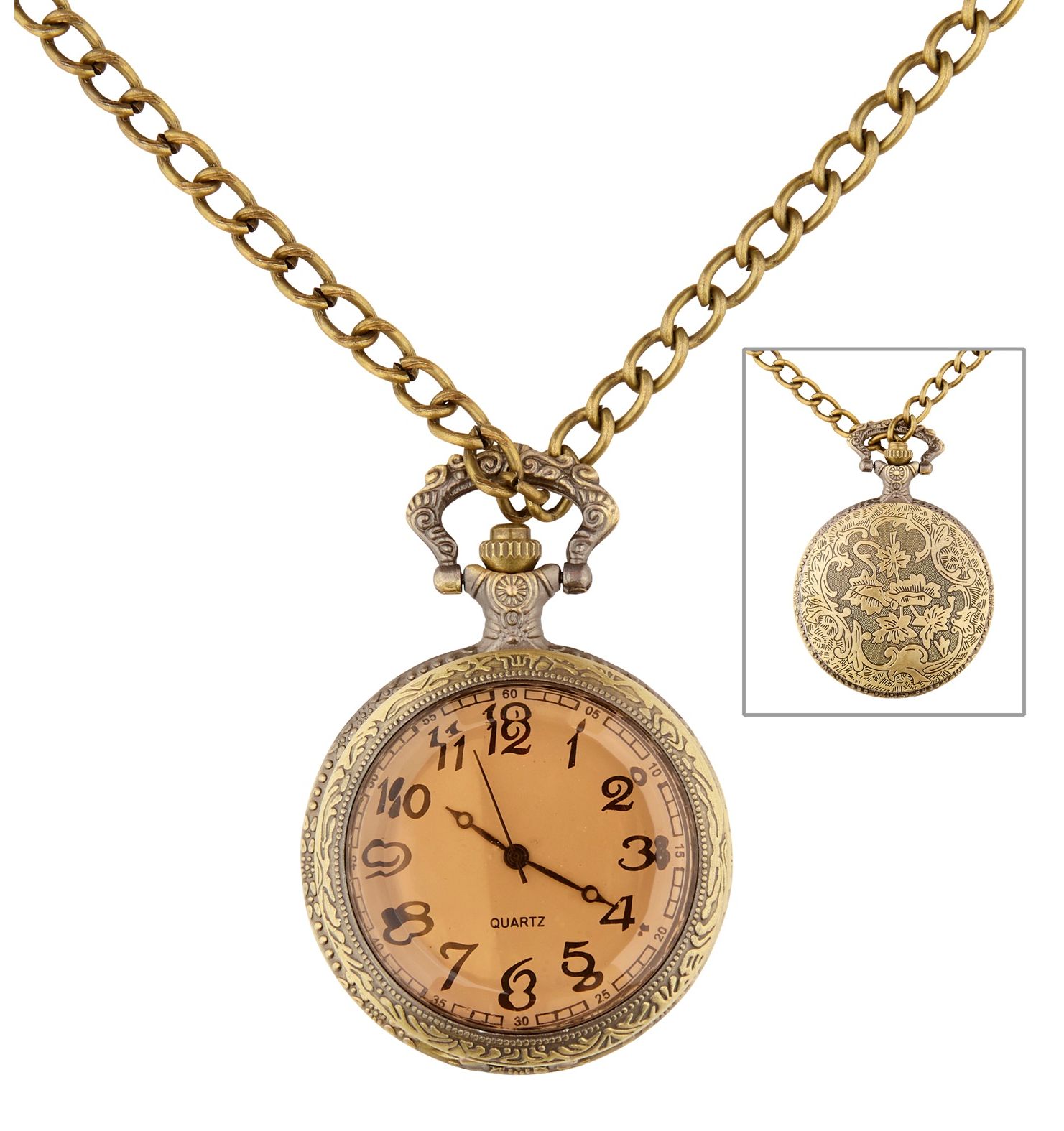 Gouden zakhorloge met ketting sale