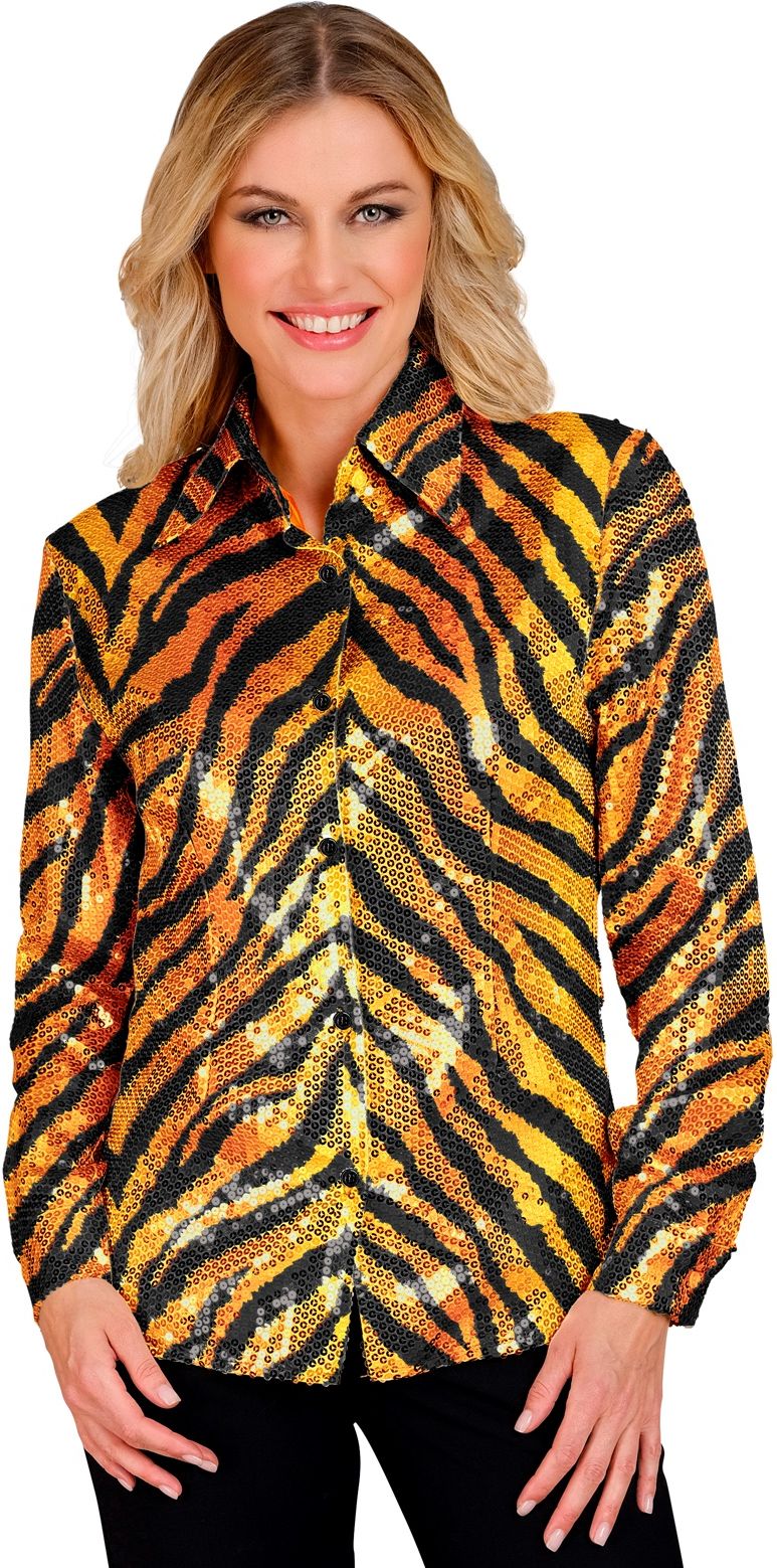 Tijger pailletten blouse