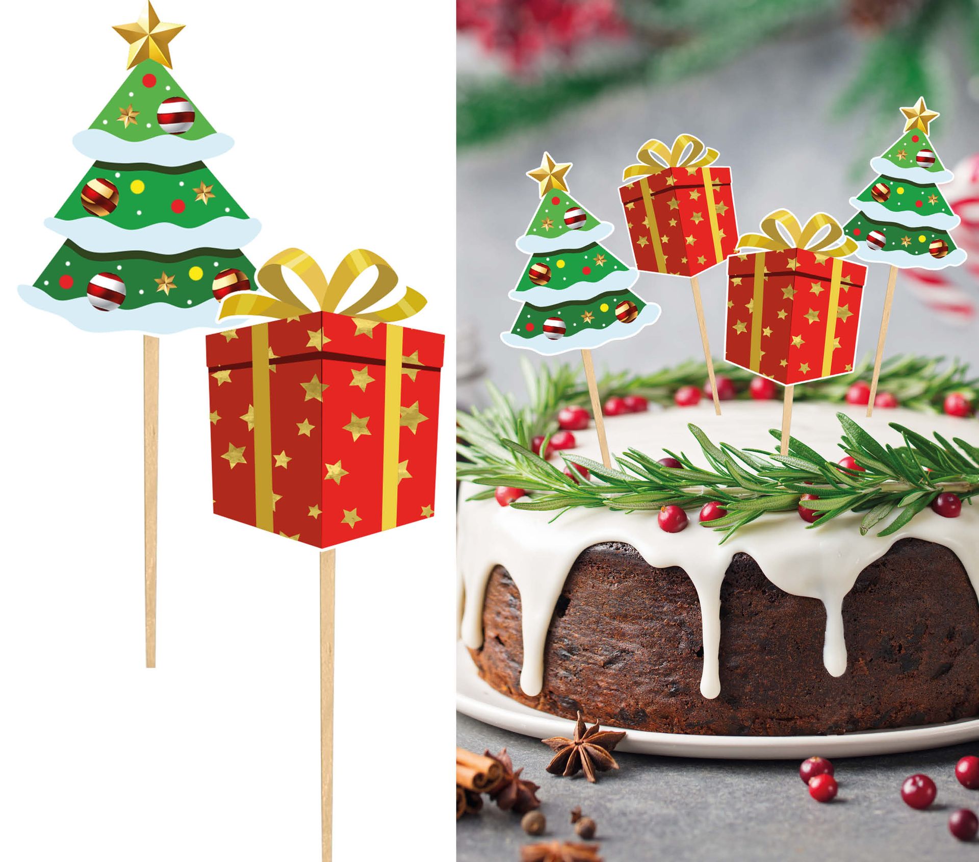 Tree kerst cupcake taart versiering 12 stuks