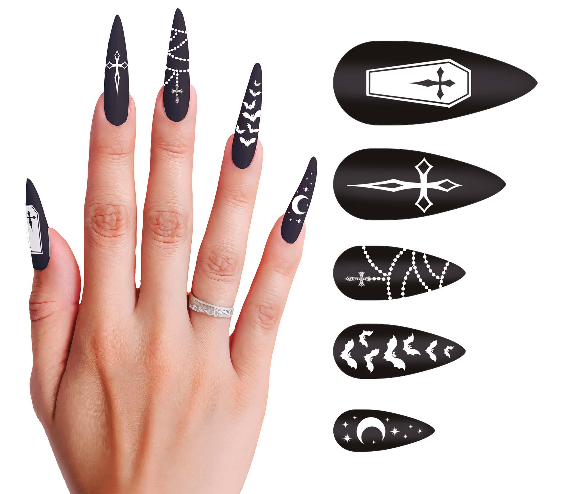 Vampier nagels zwartwit