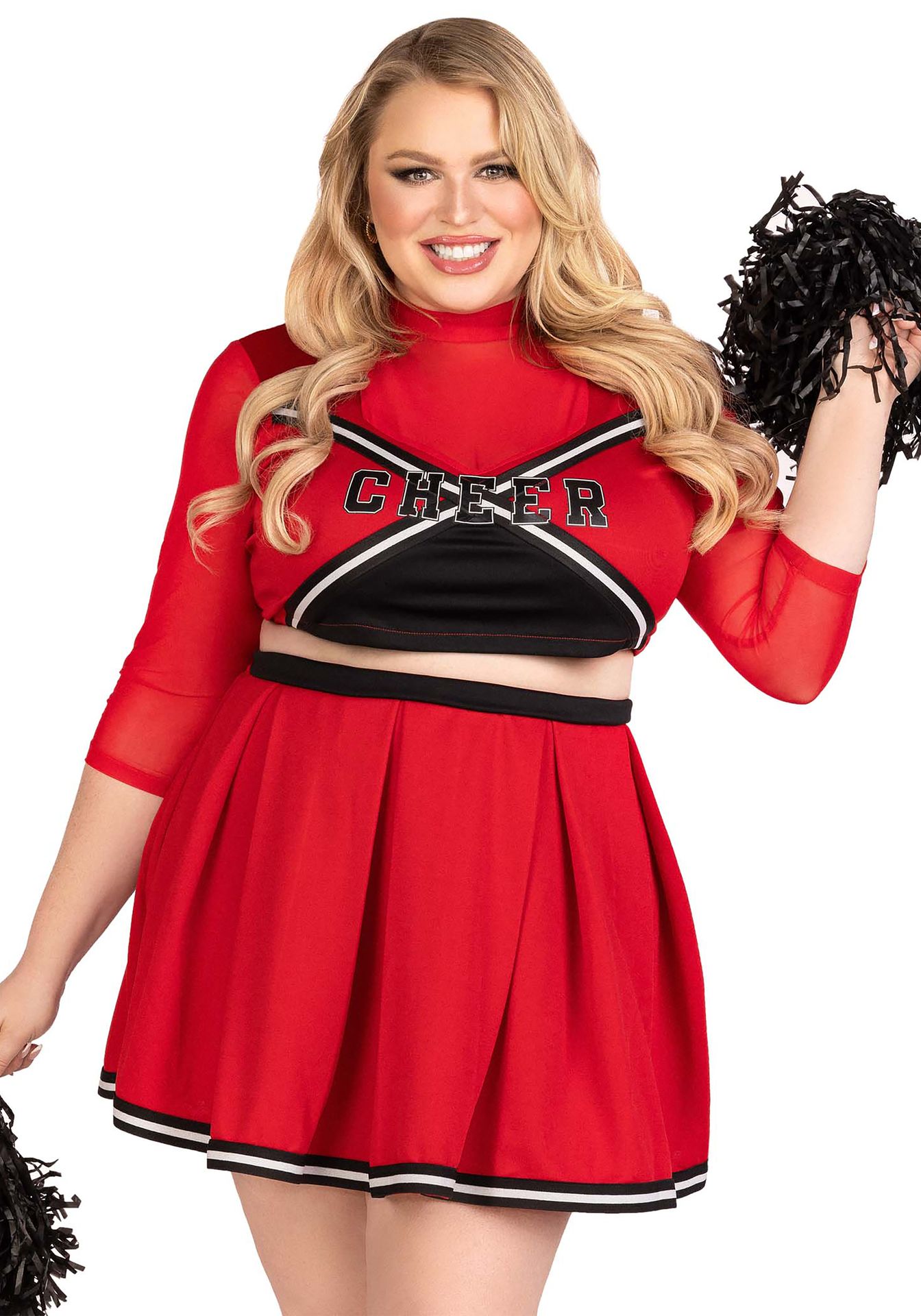 Varsity rode cheerleader jurkje plus size