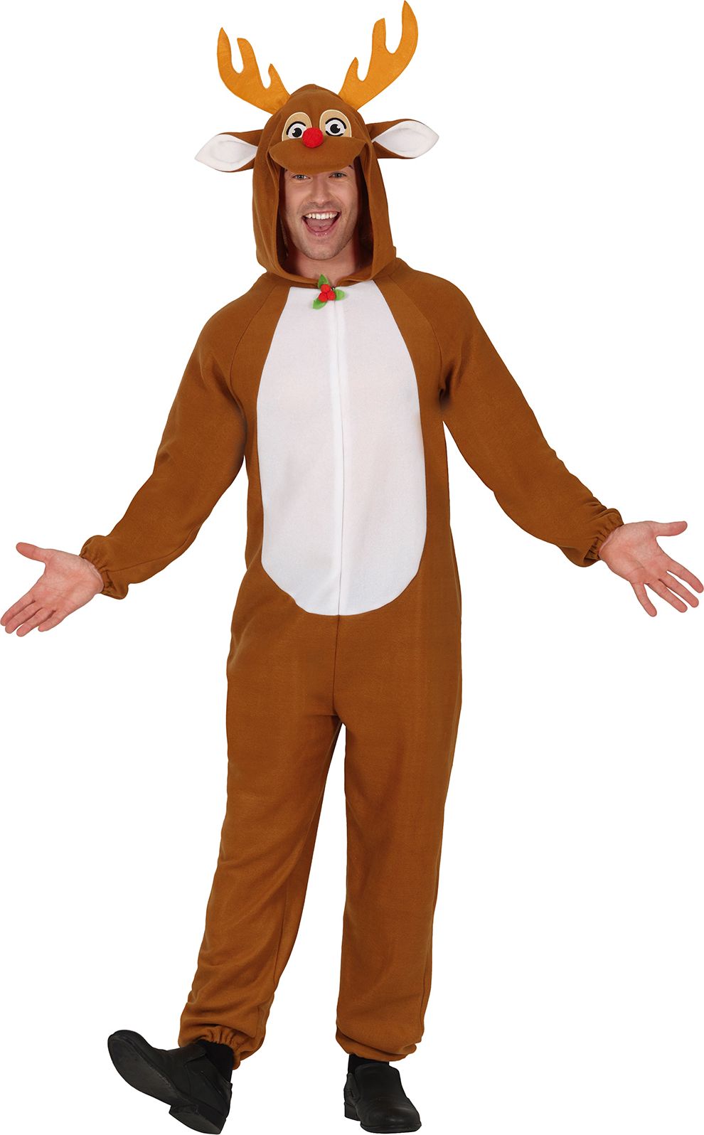 Warme rudolph rendier kerst onesie volwassenen