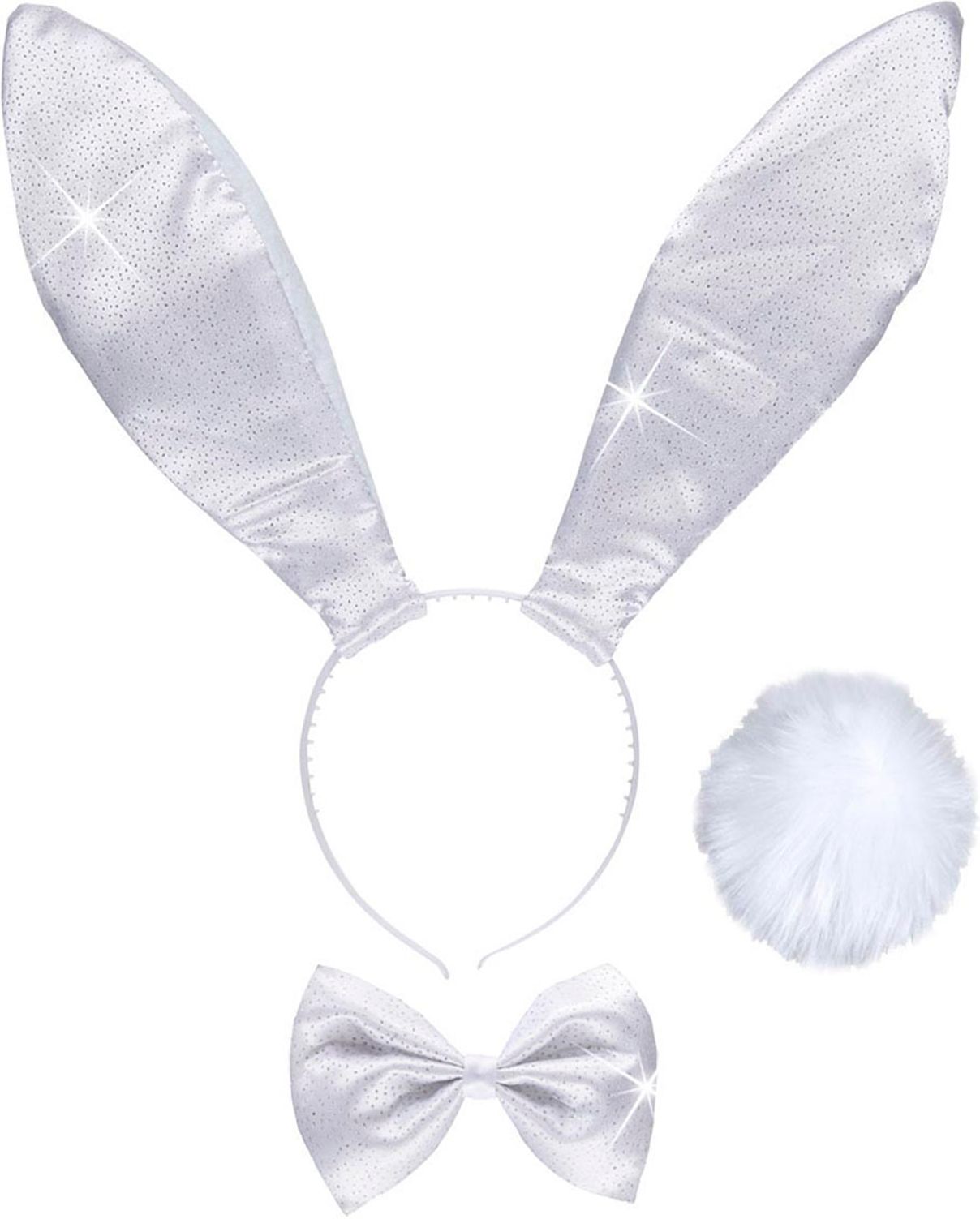 attent Omzet Verbetering Witte glitter konijn accessoires | Carnavalskleding.nl