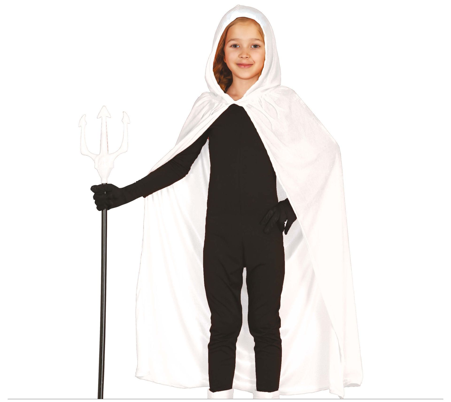 Witte velvet cape kinderen