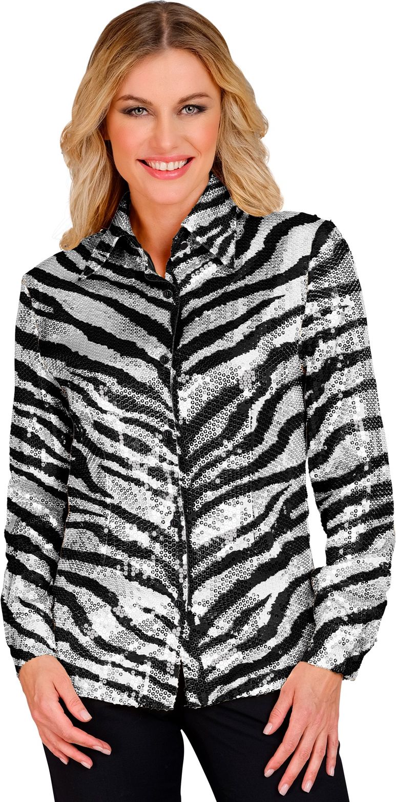 Zebra pailletten blouse