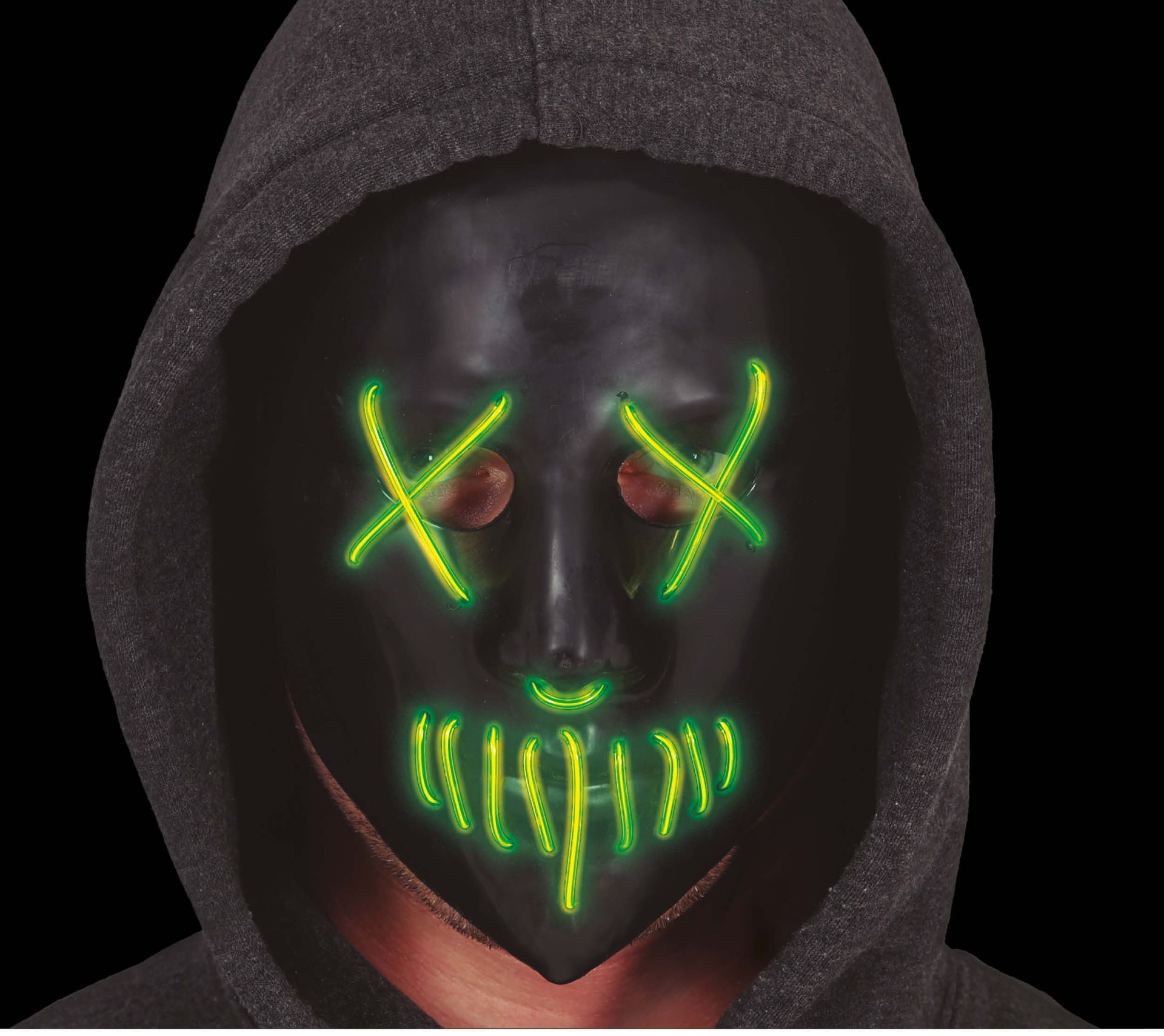 Zwart Halloween lichtmasker