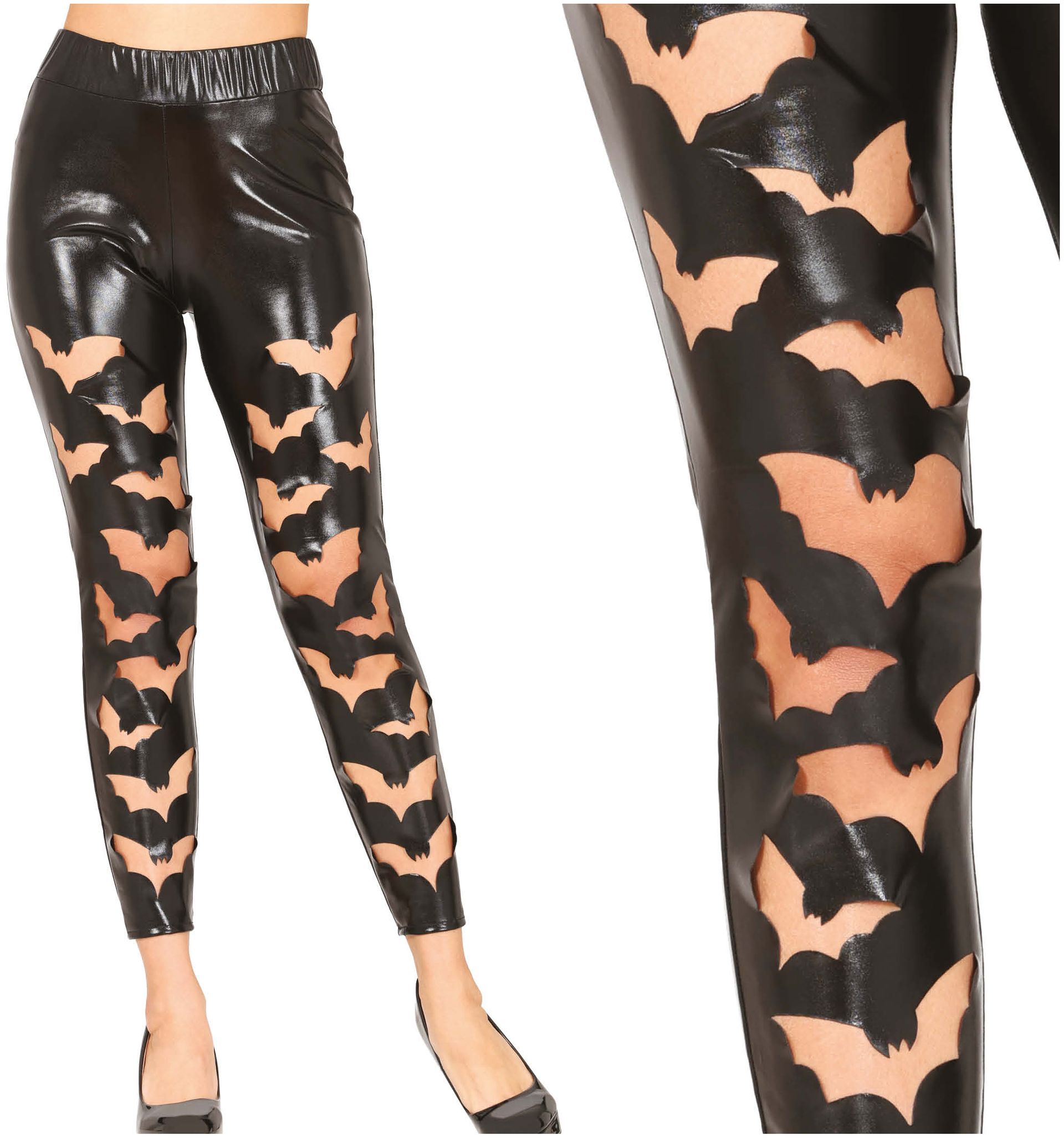 Zwarte legging vleermuizen dames